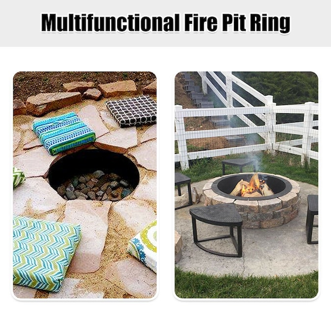 36 Inch Round Steel Fire Pit Ring Liner, Custom Fire Pit Rings Canada