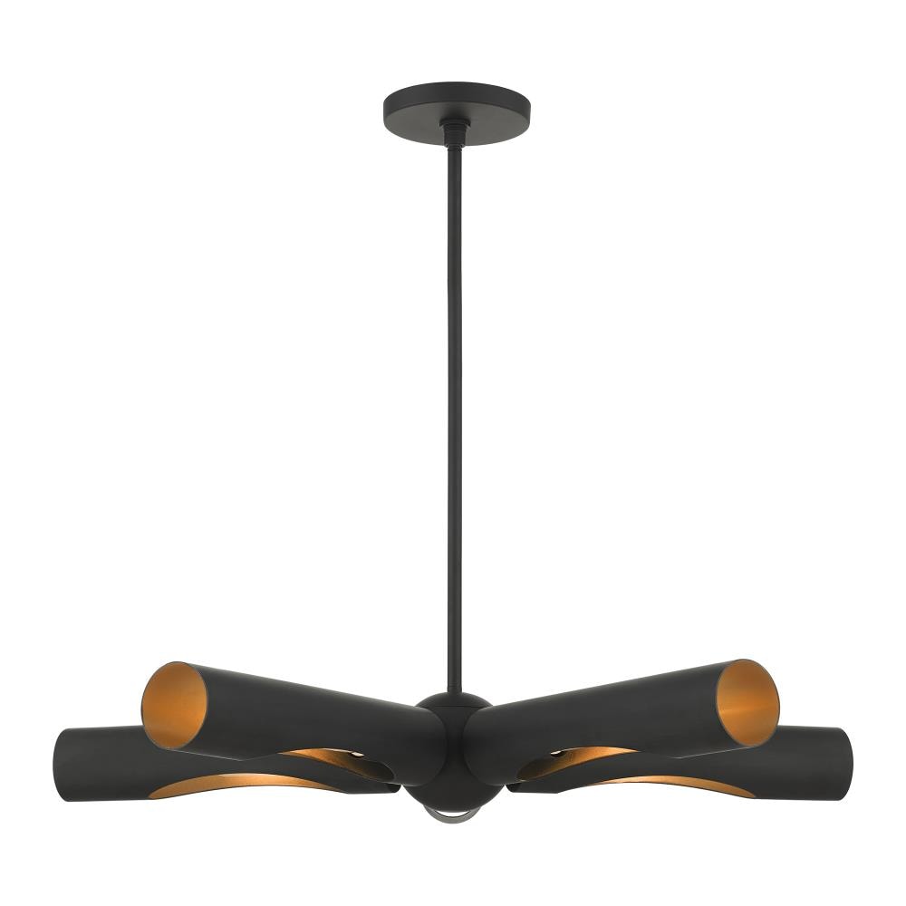 Livex Lighting 45895-04 Novato 5 -Light Matte Black Modern/contemporary For Use in Bathrooms, Bedrooms, Dining Rooms, Foyers, Kitchens, Living Rooms Chandelier