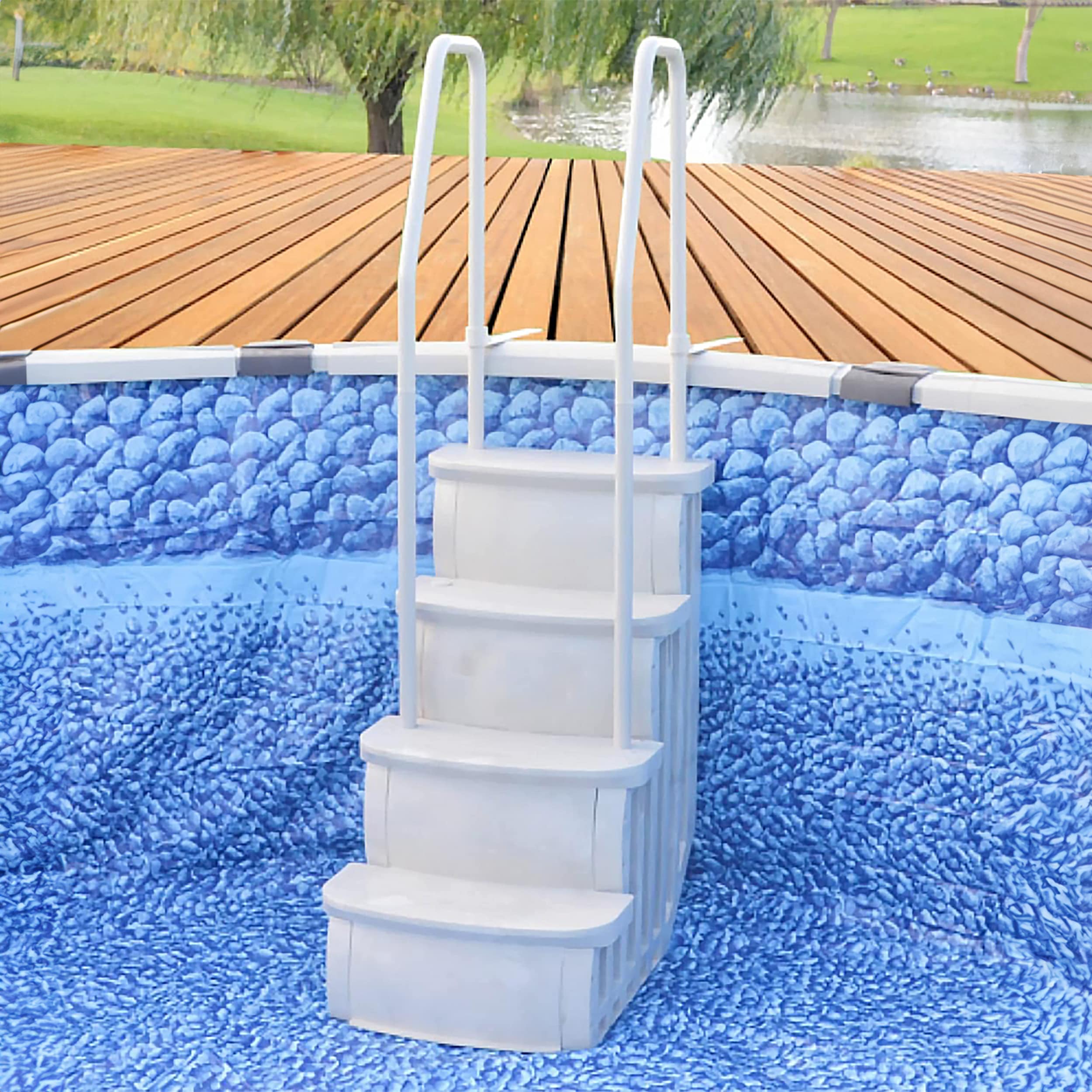 Main Access 54-in Plastic Drop-In Pool Steps with Hand Rail 44905 at ...