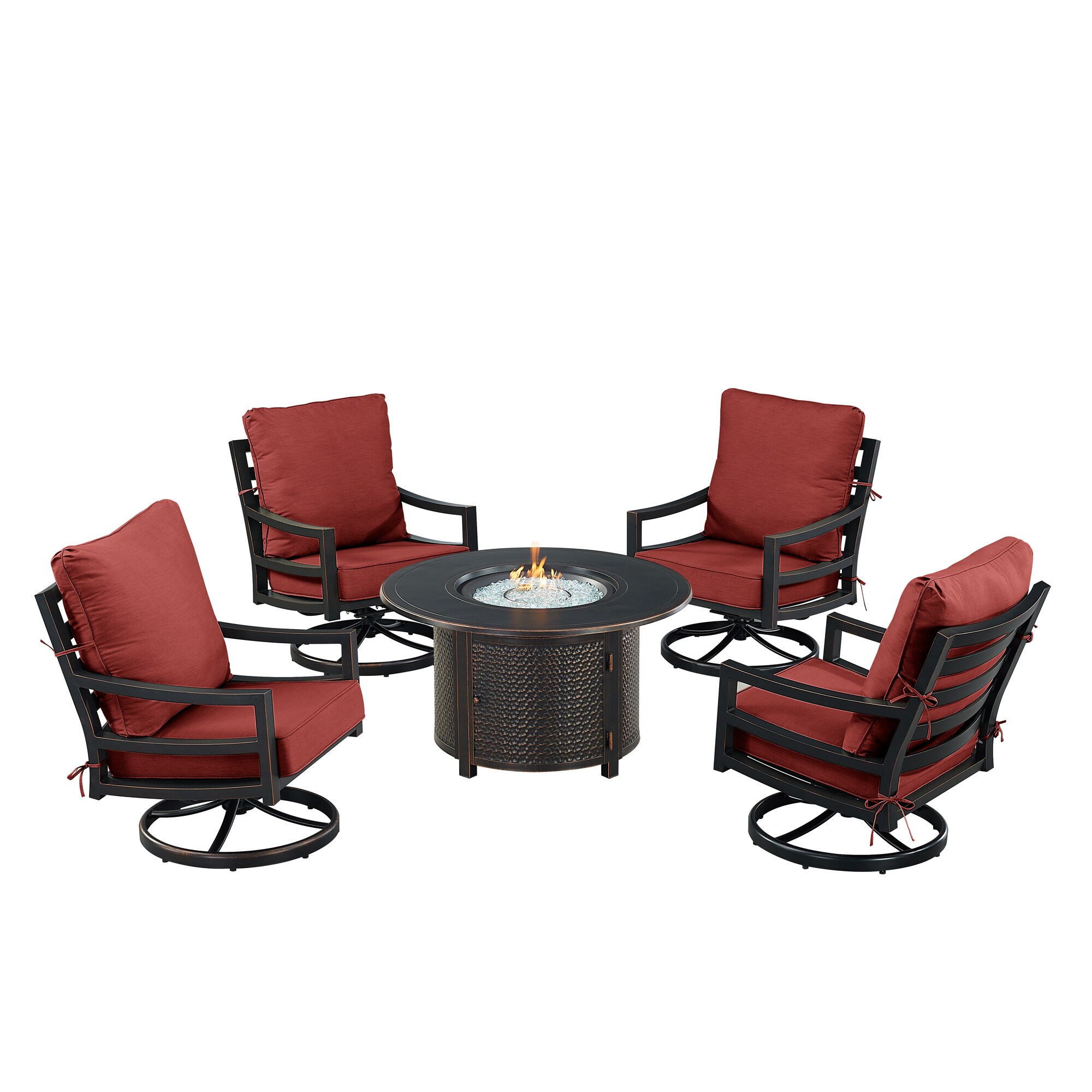 Oakland Living HUDSON4CHMATERARDCU Patio-Conversation-Sets - View #2