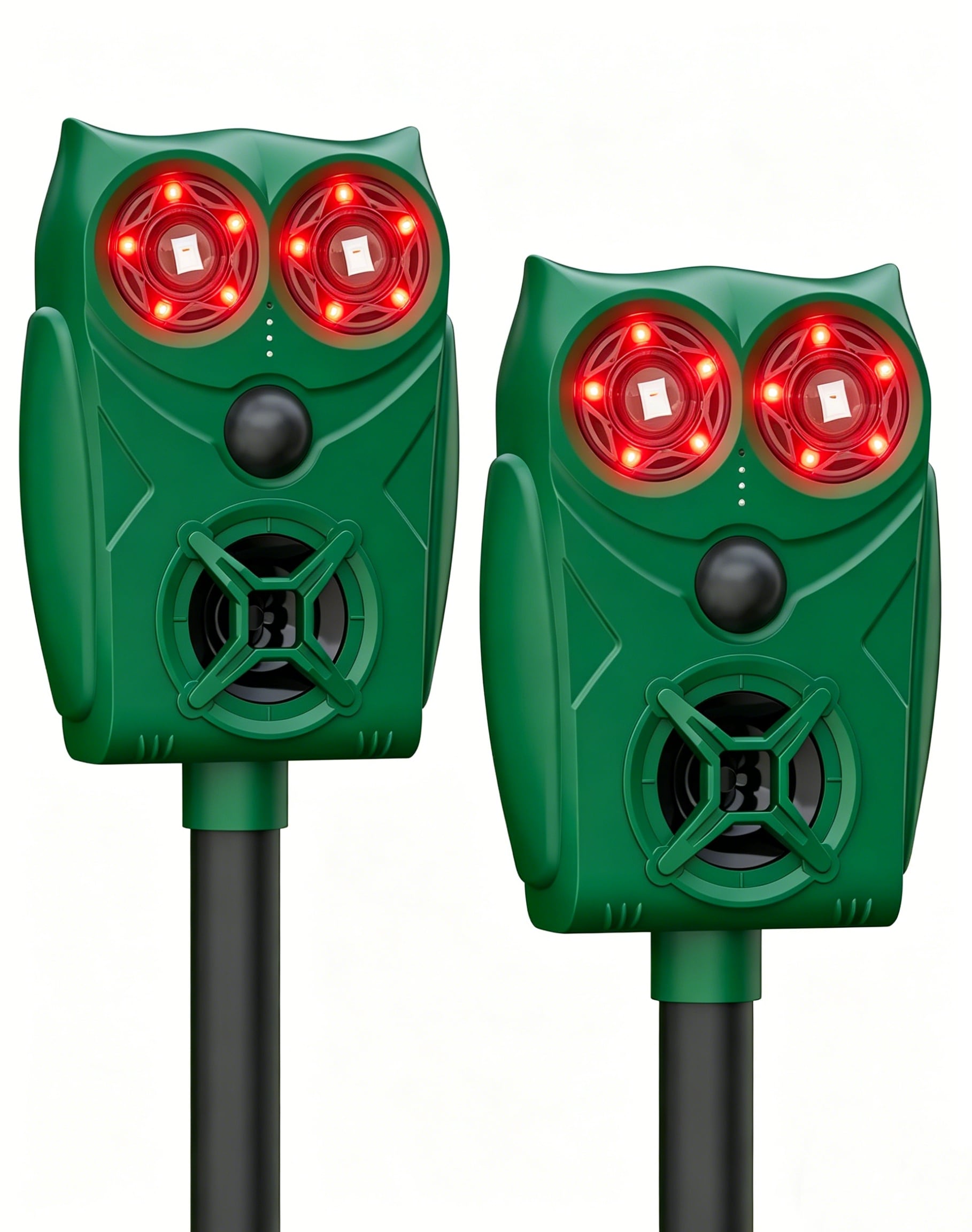 LAUSAINT HOME 2 Pack Solar Ultrasonic Animal Repeller Motion Sensor Cat  Deer Deterrent with LED Flash for Outdoor Yard