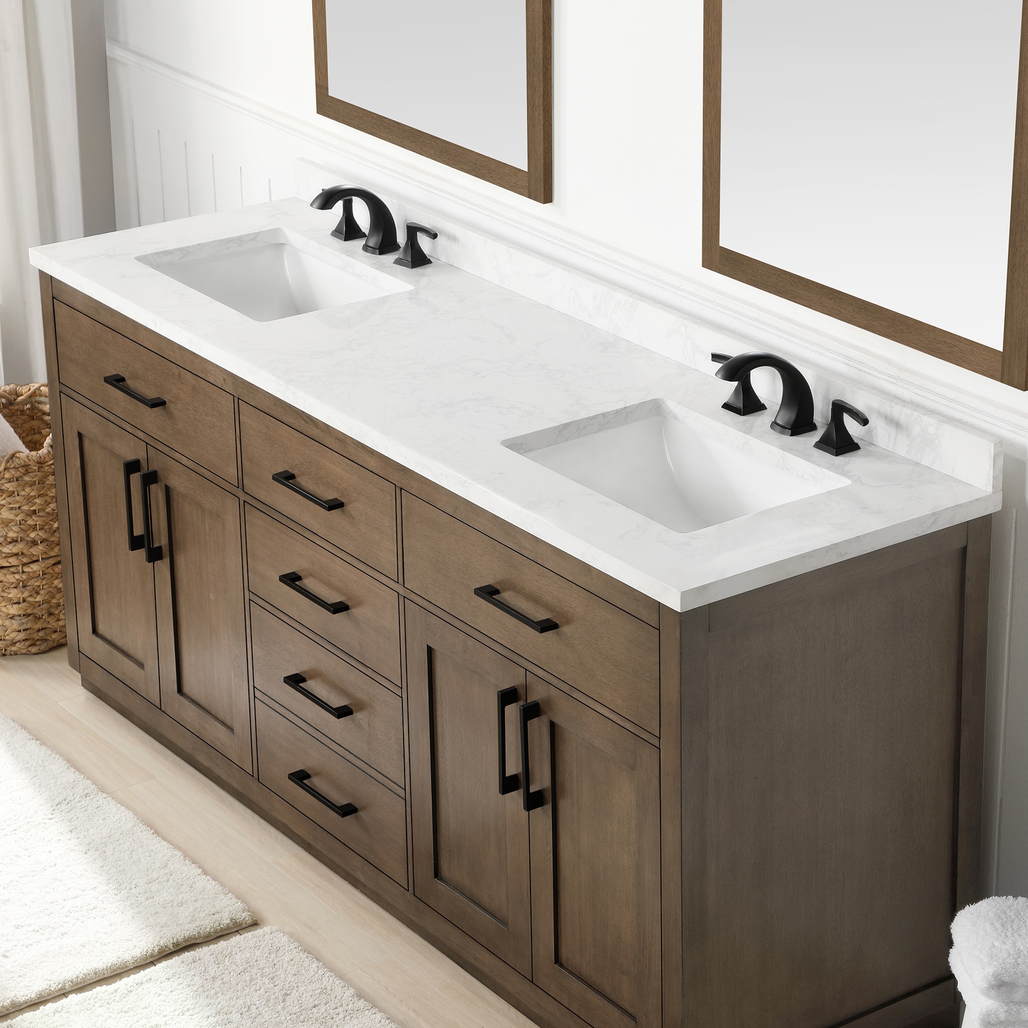 OVE Decors Athea 72-in Almond Latte Undermount Double Sink Bathroom ...