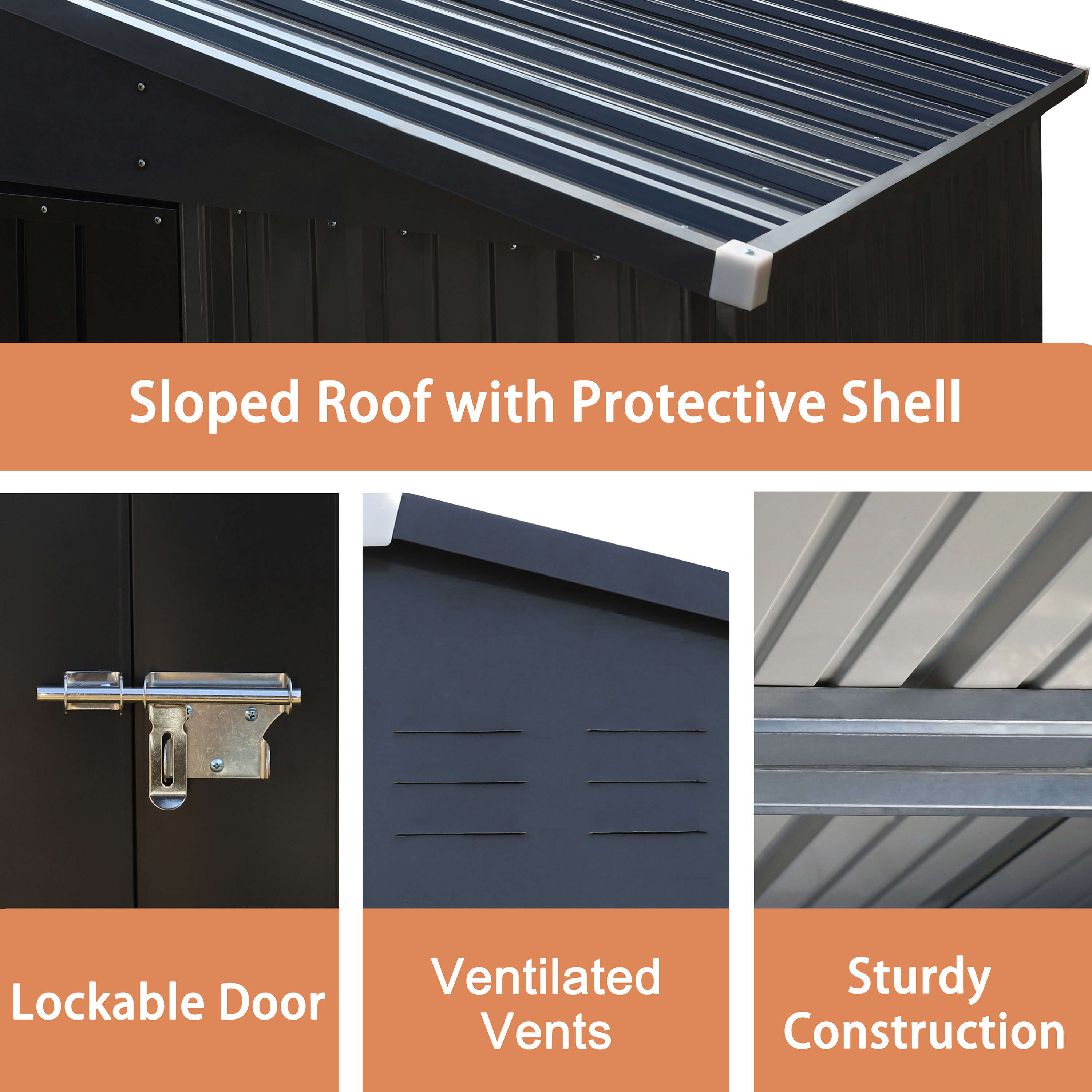 VEIKOUS PG0301-10-01GY Metal-Storage-Buildings-Sheds - View #4