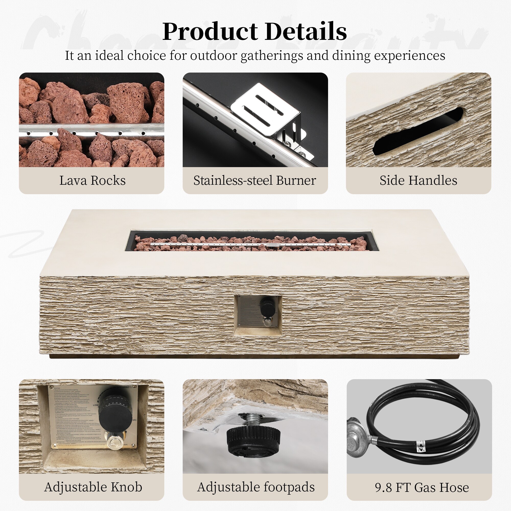 Patio Watcher LS-56MBE-HW-BW Outdoor-Gas-Firepits - View #6