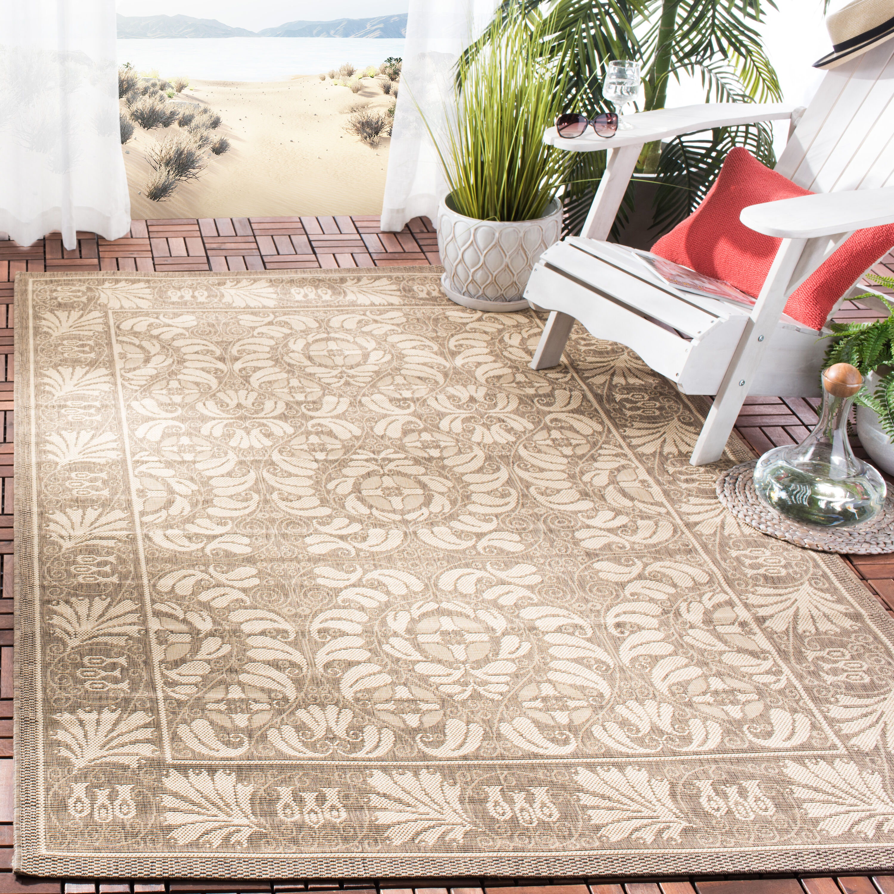 Safavieh Courtyard 5146B Coffee Sand 4 x 6 Rectangular Area rug in the ...