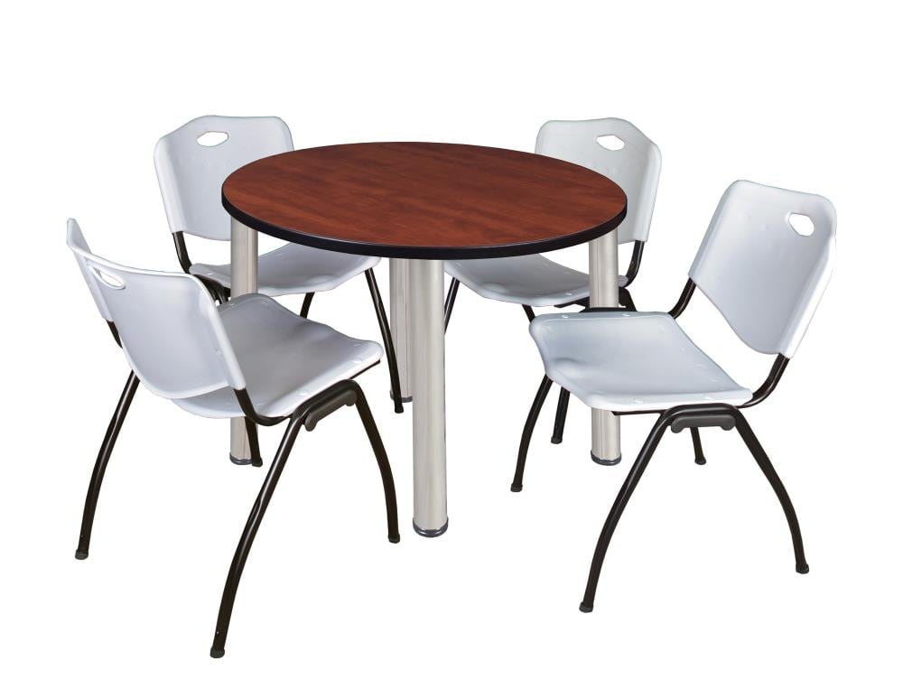 Regency TB36RNDCHBPCM47GY Breakroom Red 4-Person Training Table (36-in W x 29-in H)