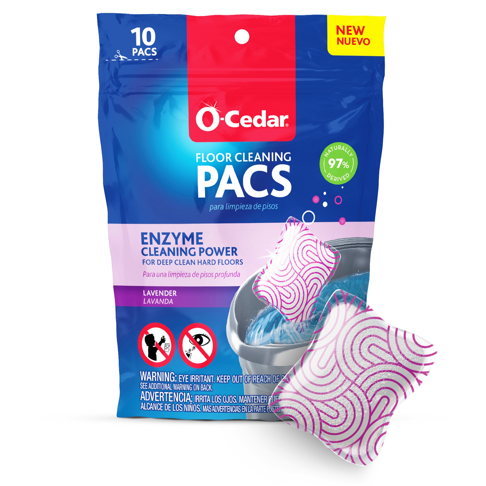 O-Cedar Lavender PACS Hard Floor Cleaner - 10ct