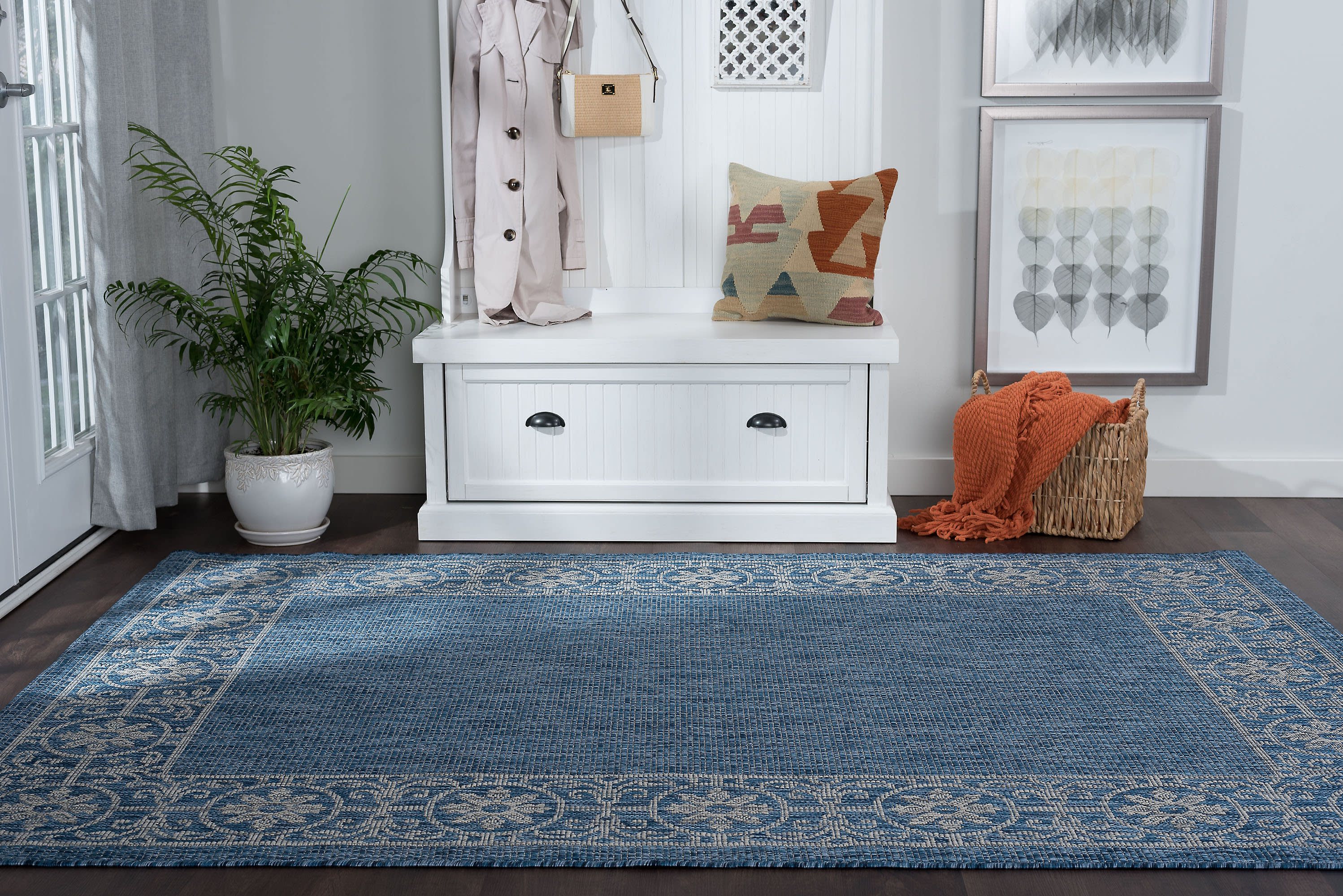 Veranda 8' x 10' Indigo Synthetic Flat Woven Rug