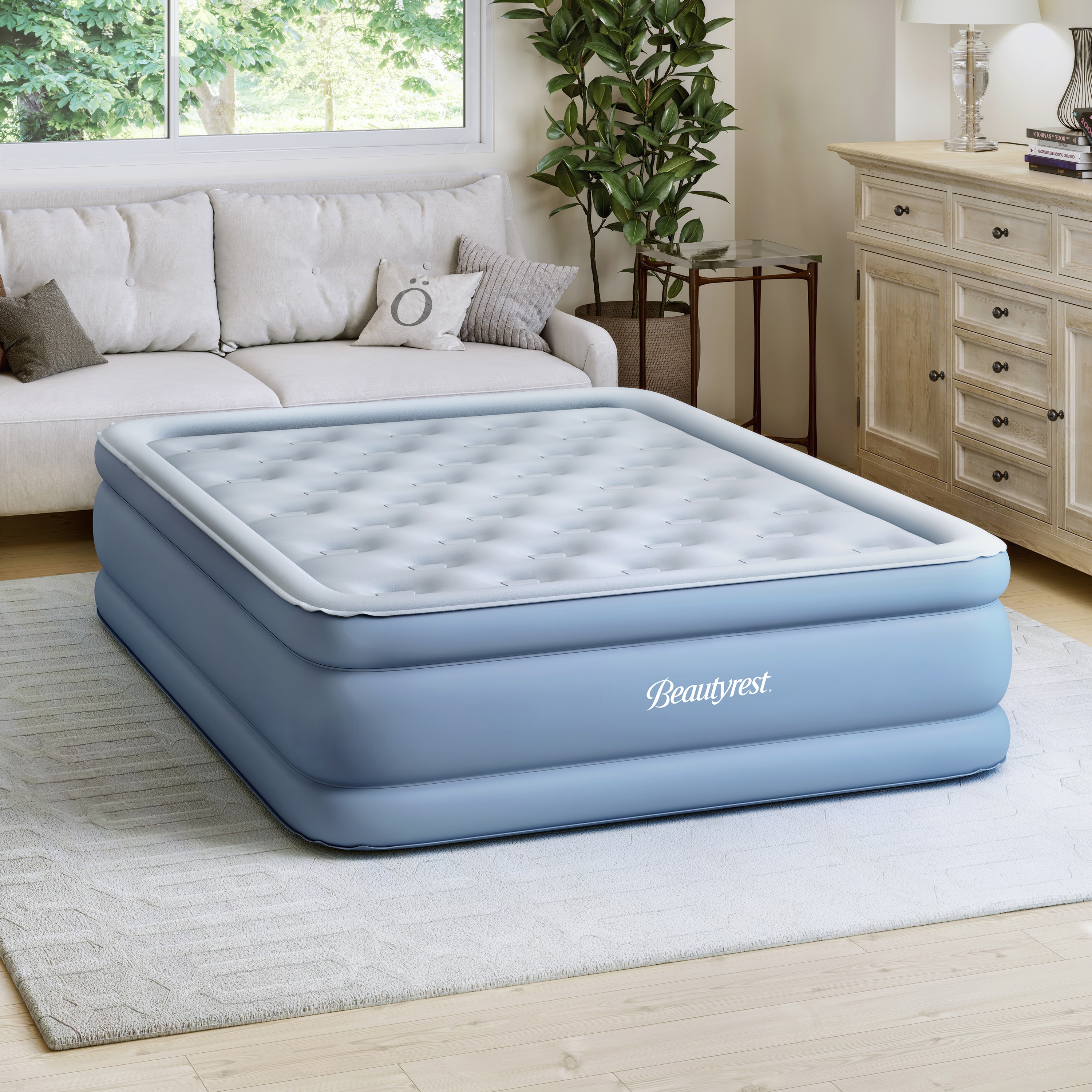 Beautyrest MM09517QN PostureLux Inflatable Air Mattress with Powerful External Pump