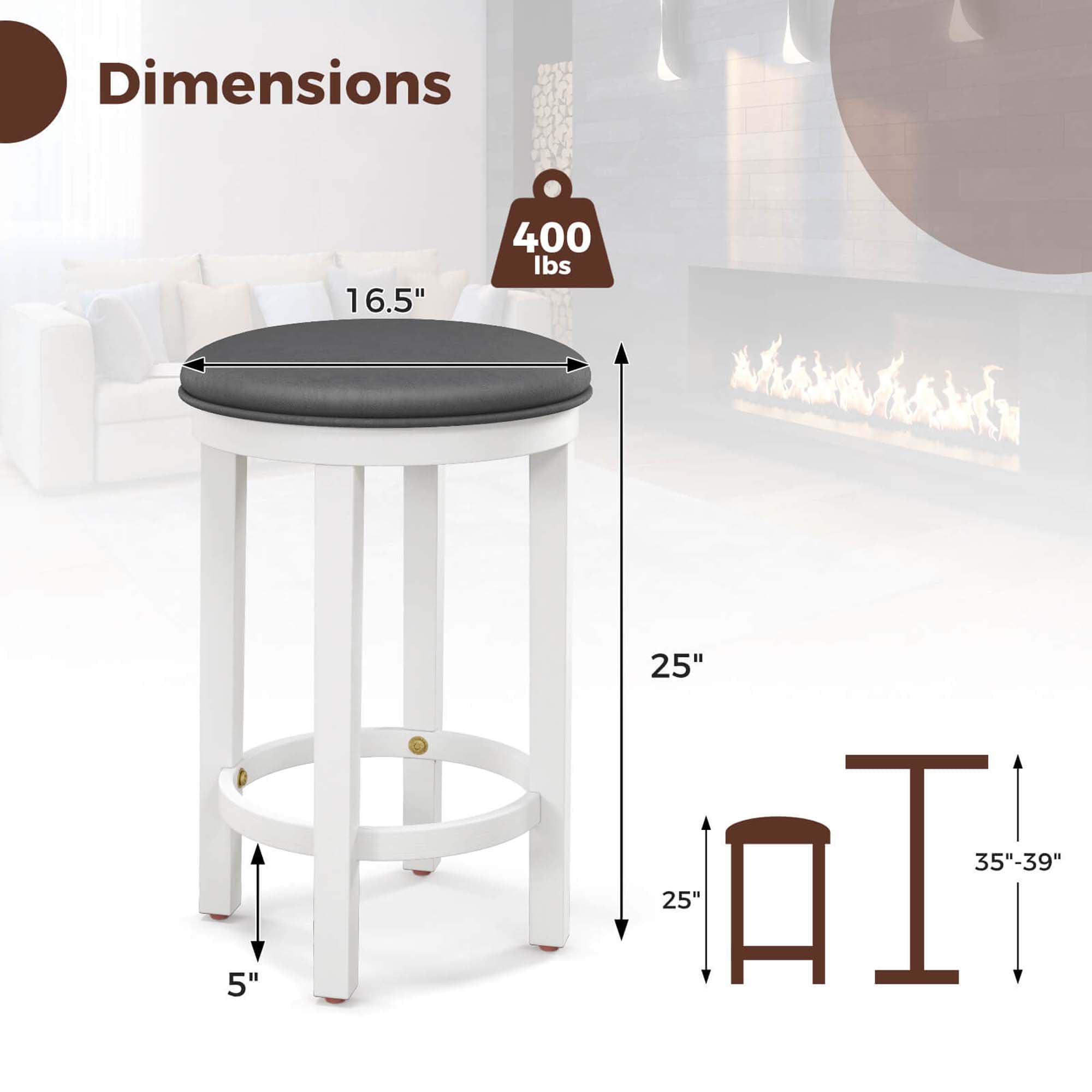 Costway HCST01888 stools - View #2