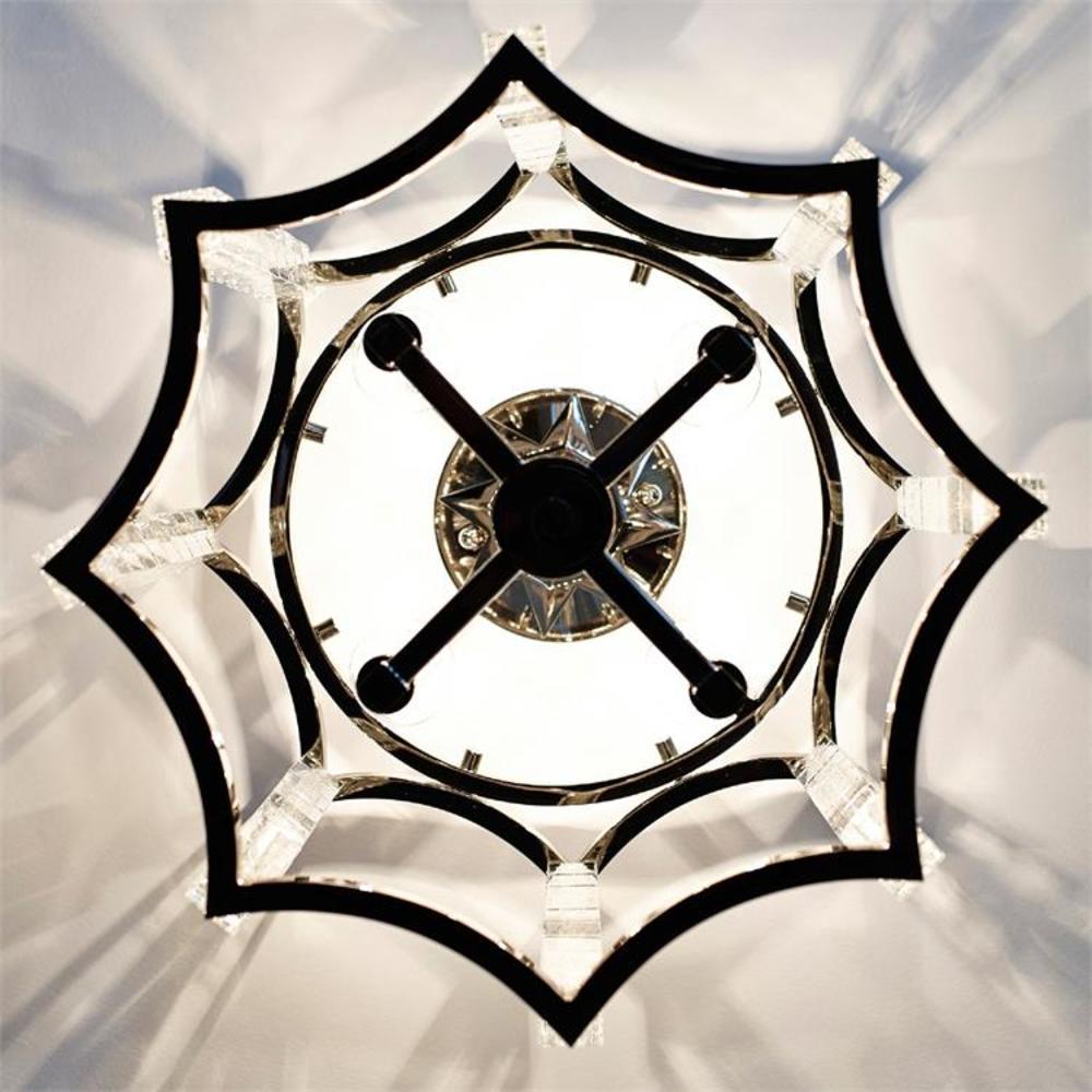 Polished Nickel Mini Chandelier with Crystal Cubes