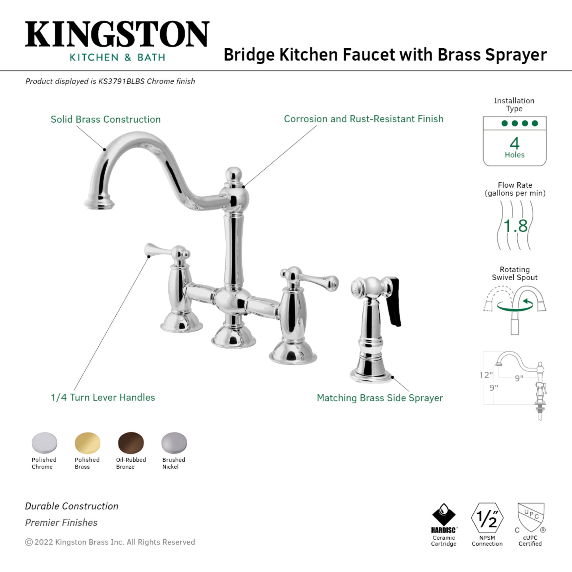 Kingston Brass WLKS3791BLBS Kitchen-Faucets - View #3