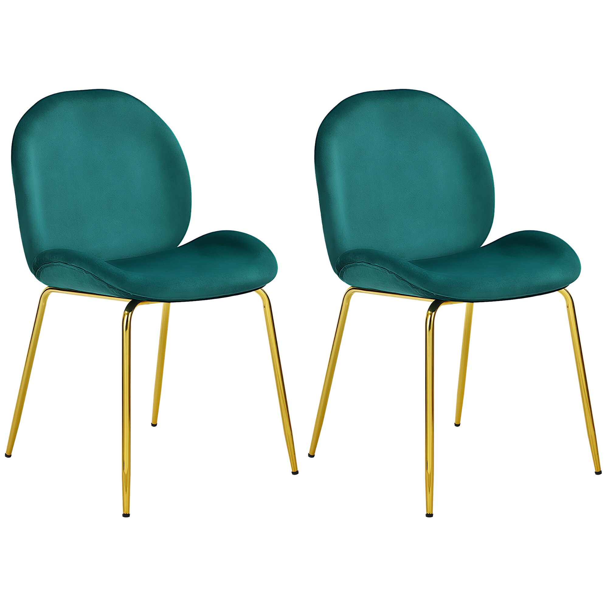 Costway - 2 -Pack 21.5-in W Modern Green Velvet Accent Chair