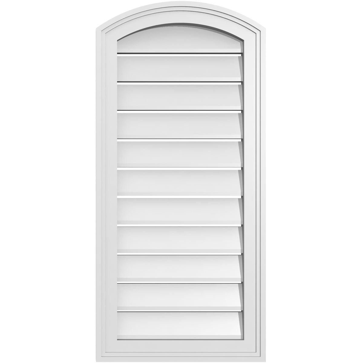 Ekena Millwork GVPAR16X3402SF 16-Inches x 34-Inches Off-white Round top PVC Gable Louver Vent