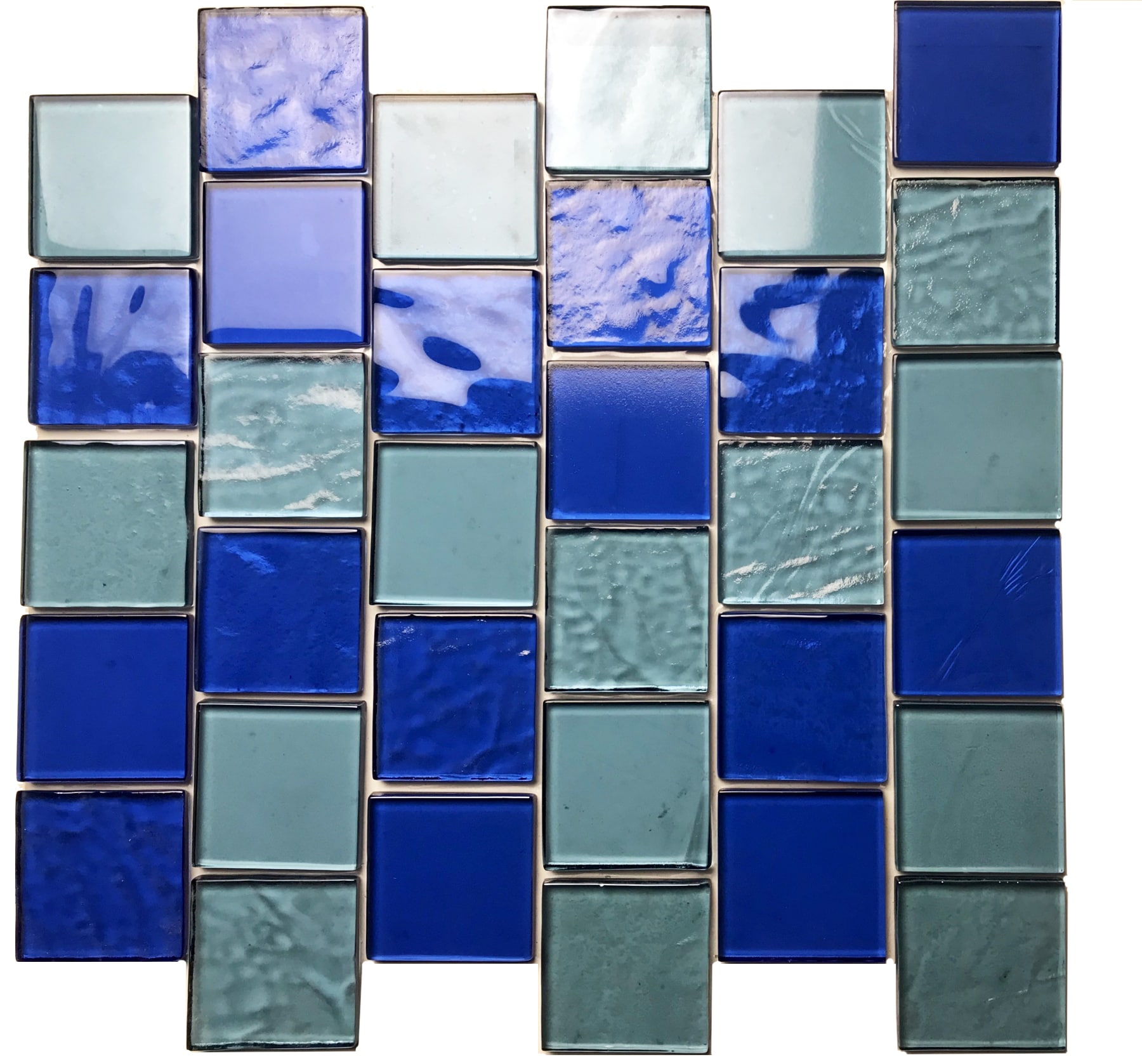 Landscape Blue Glossy Glass Mosaic Tile for Pools and Kitchens