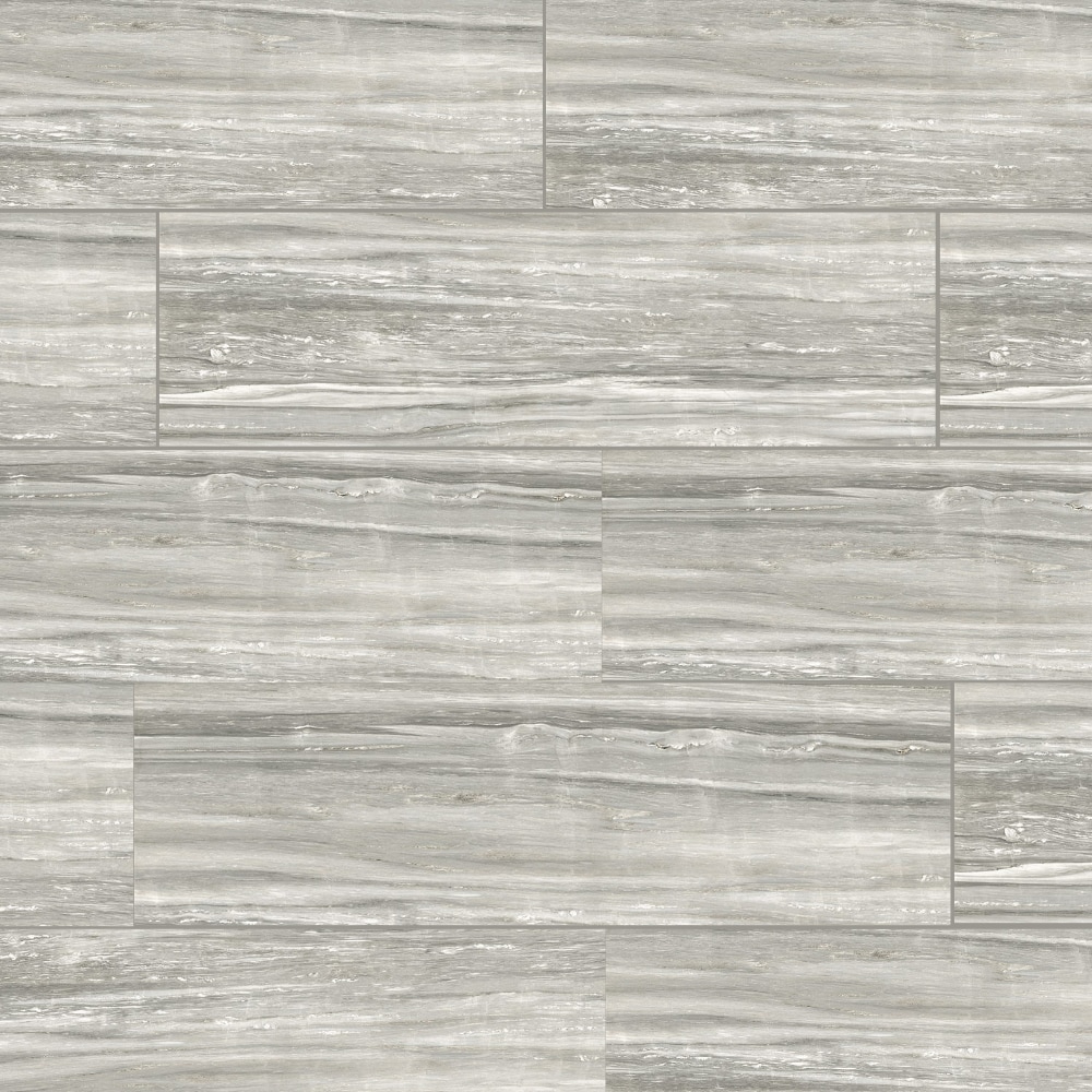 The Tile Life SPREX0412GP Sample- Pent House Pearl Attraction 4-in x 4-in Polished Porcelain Marble Look Floor and Wall Tile