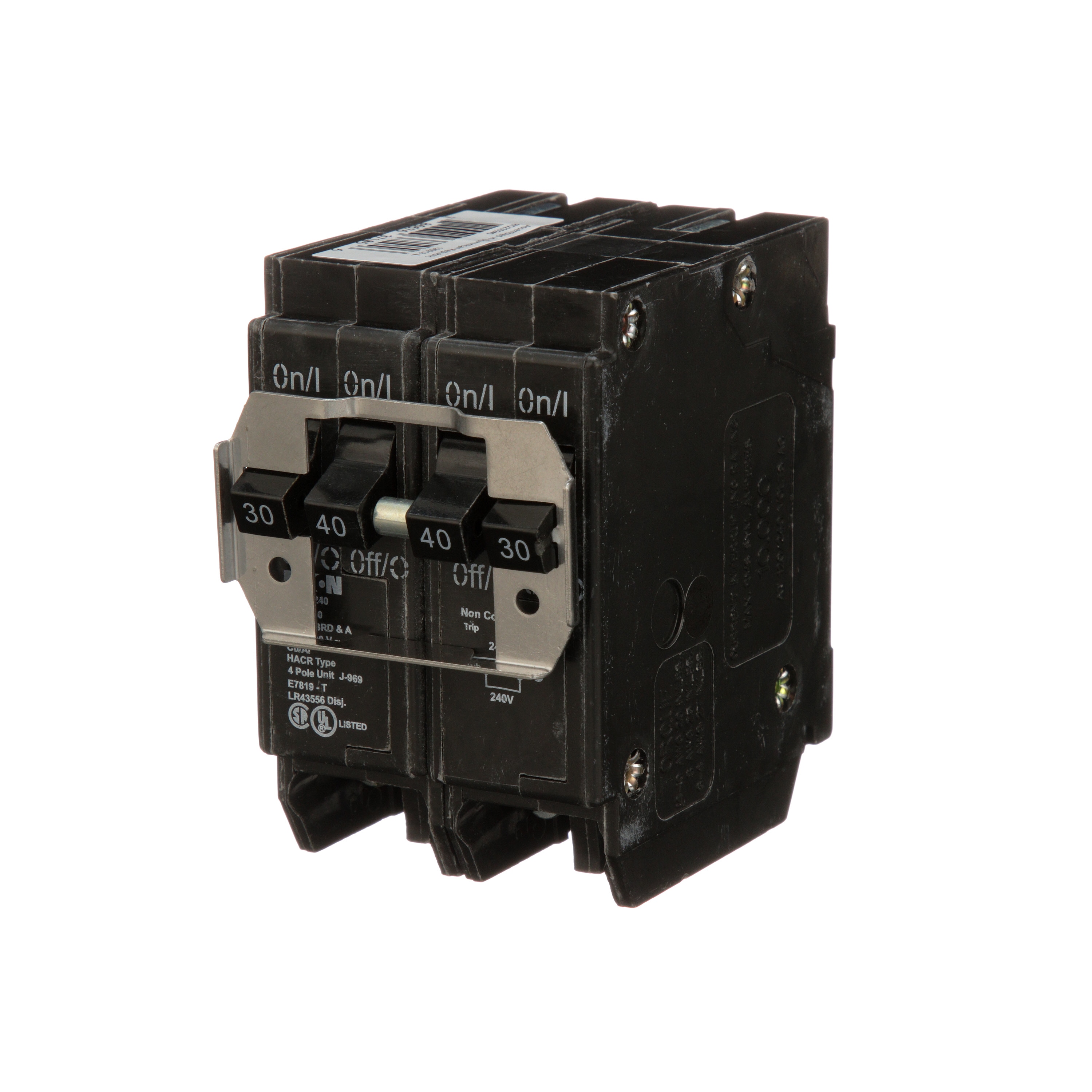 Eaton Type BR 30-amp/40-amp 4-Pole Quad Circuit Breaker in the Circuit ...