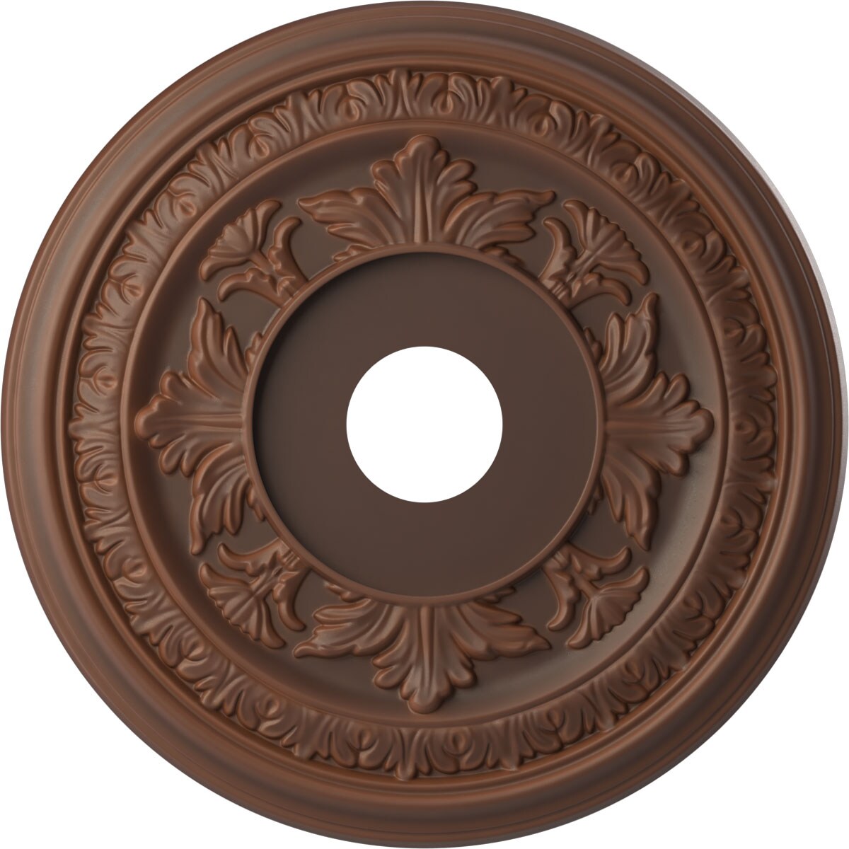 Ekena Millwork CMP19BADRU Baltimore Thermoformed 19-in W x 19-in L Painted Universal Aged Metallic Rust PVC Whole Ceiling Medallion