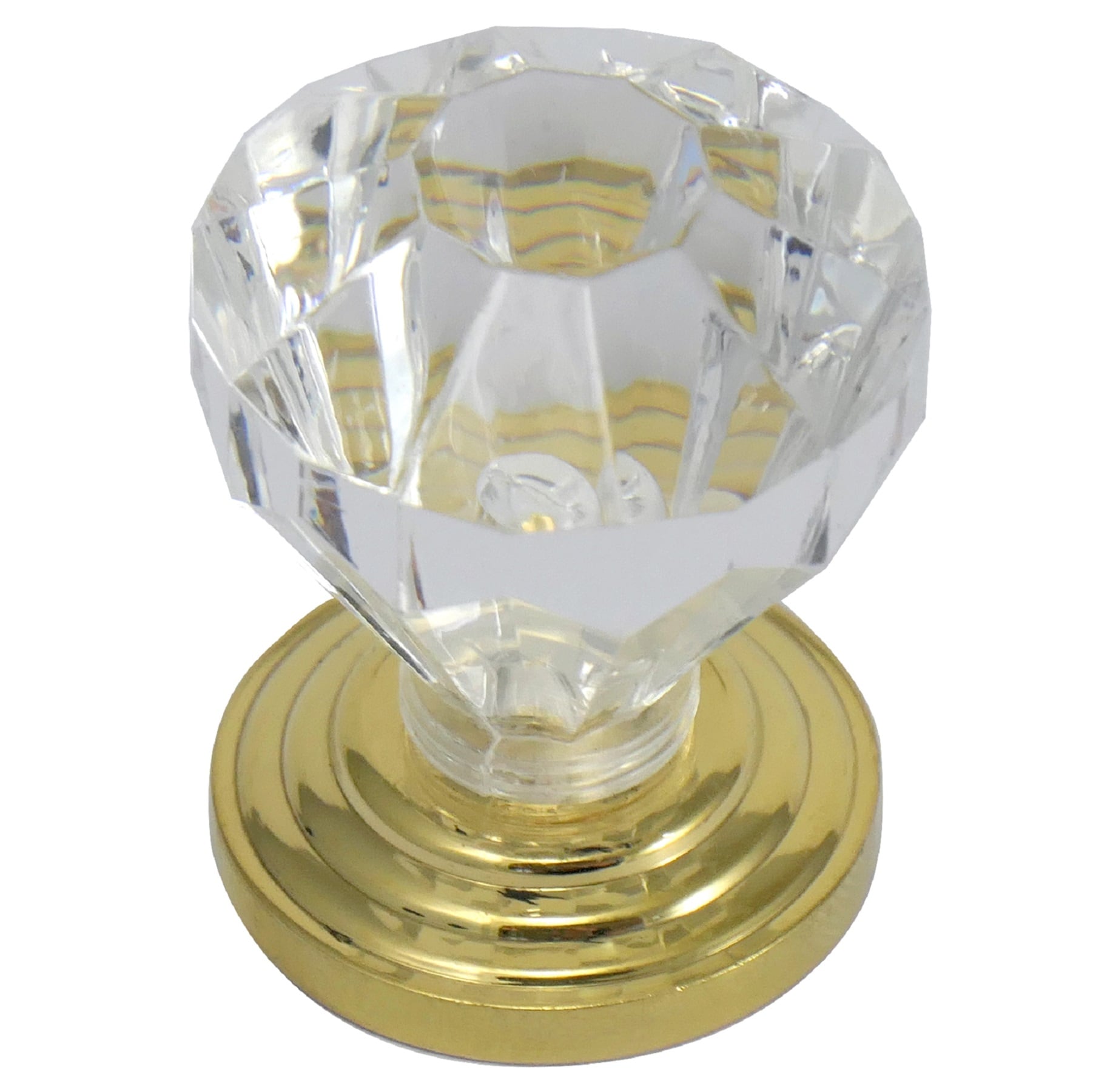 Laurey 82004 Kristal 1-in Polished Brass Geometric Traditional Cabinet Knob