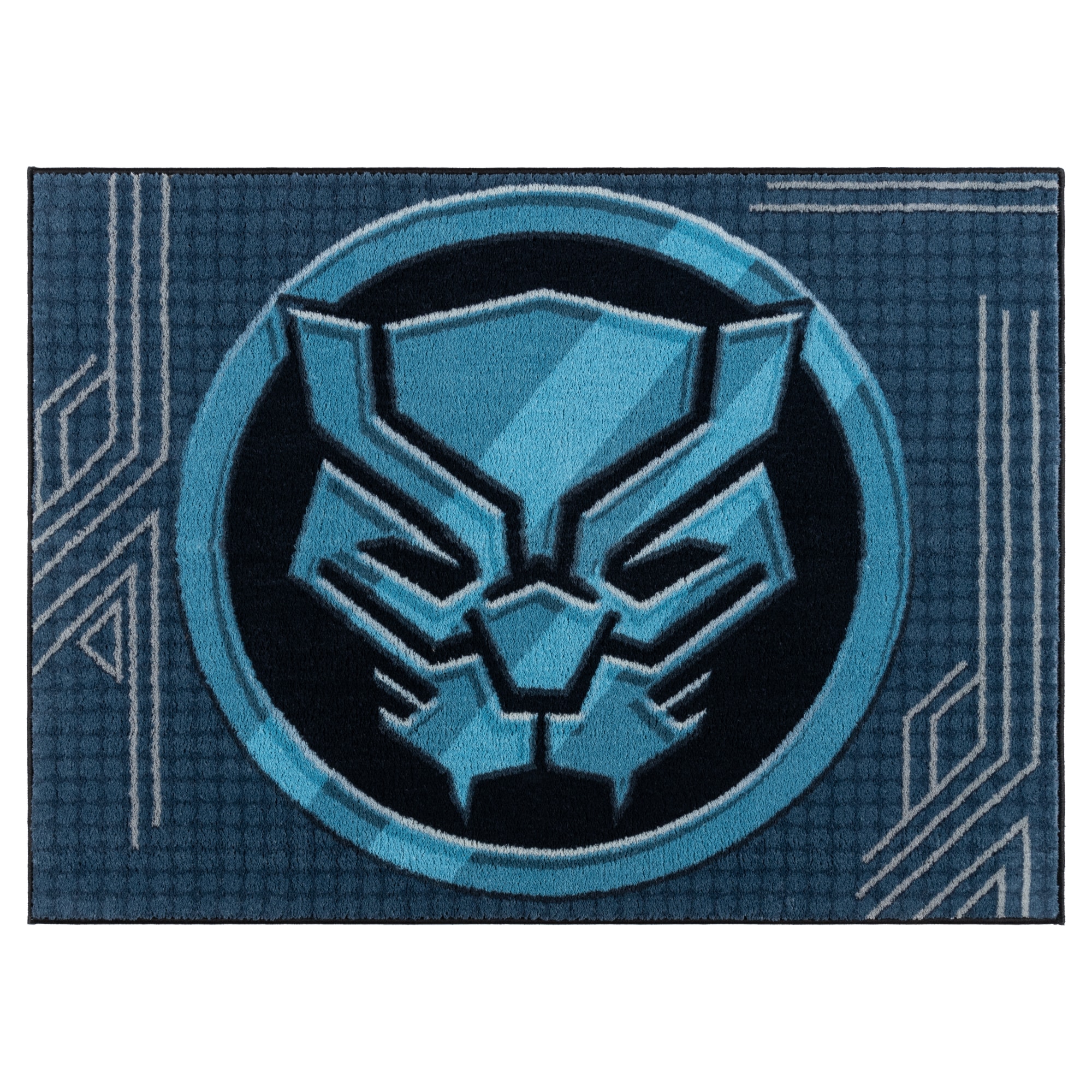 Marvel 19867 Super Hero 3 x 5 (ft) Polyester Black Panther Shield Rectangular Indoor Abstract Area rug