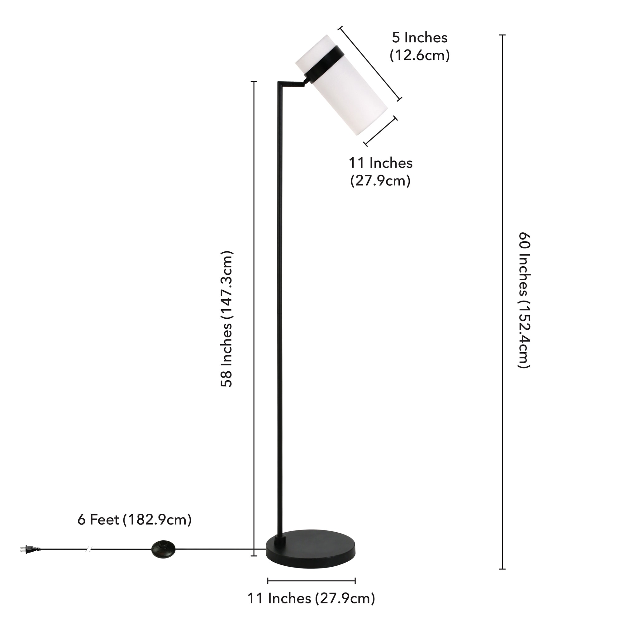 Hailey Home Marsden 60-in Blackened Bronze Floor Lamp in the Floor ...