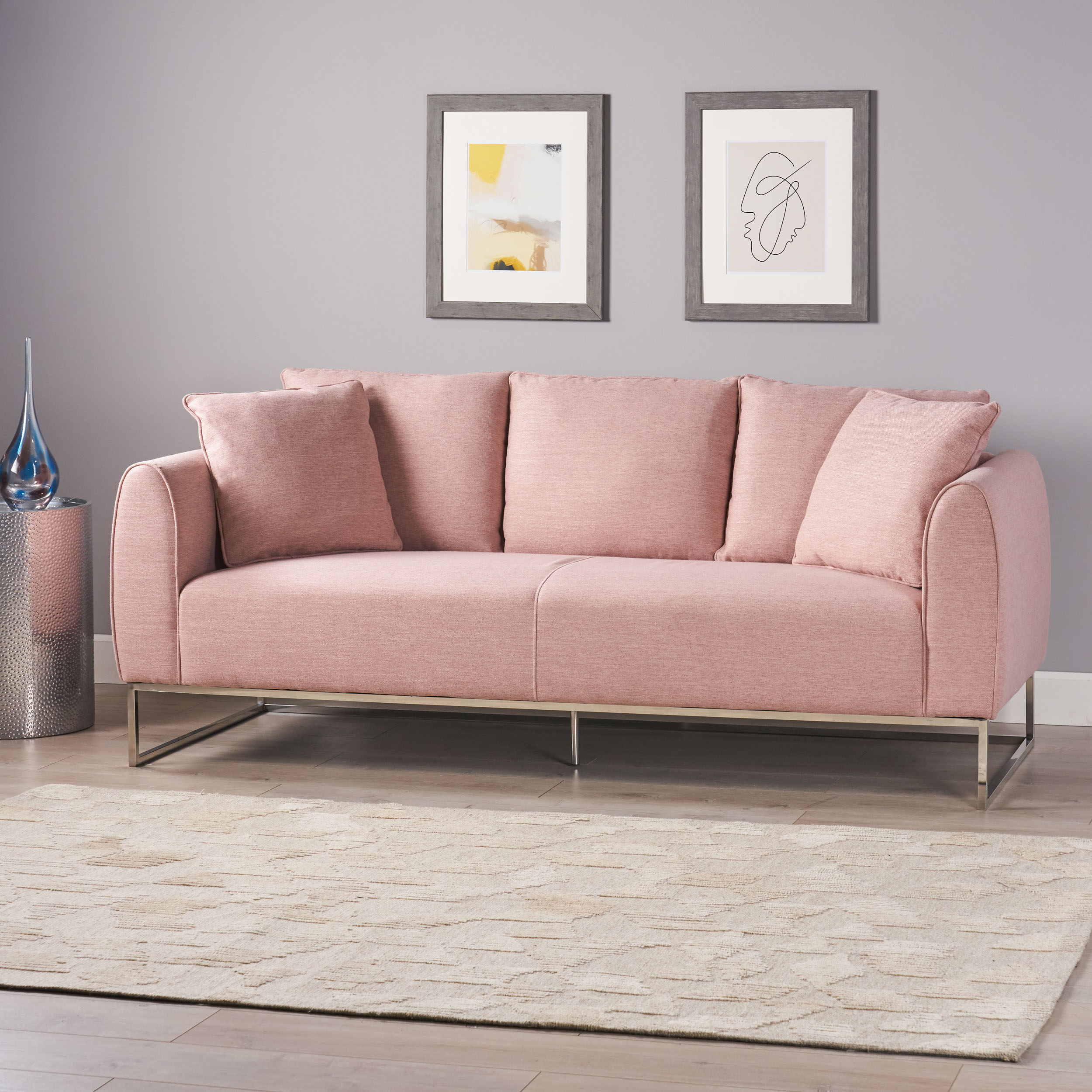 Pink couch deals near me