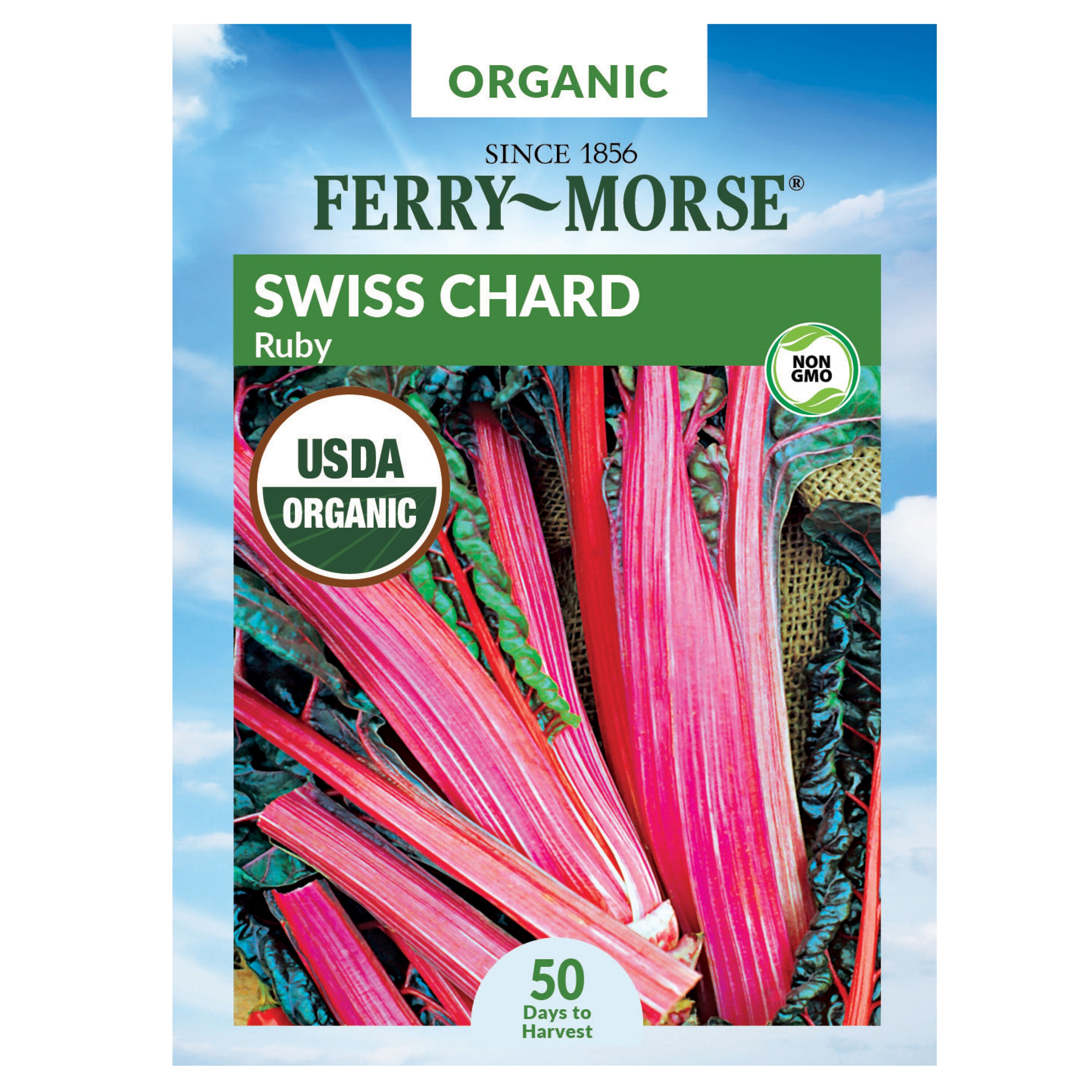 Ferry morse organic swiss ruby chard organic vegetable seeds 1 gram in