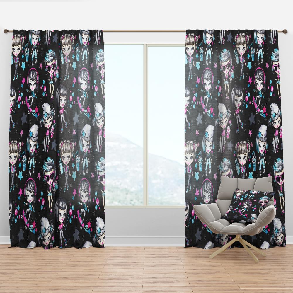 Designart CTN18685-52-84 84-Inches Black Room darkening Thermal lined Rod pocket Single curtain panel