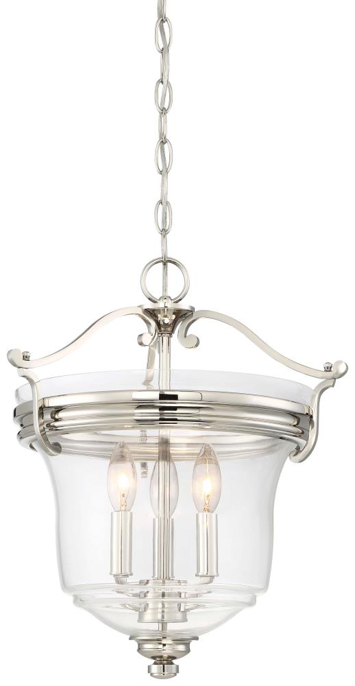 Audrey's Point Polished Nickel 3-Light Transitional Chandelier