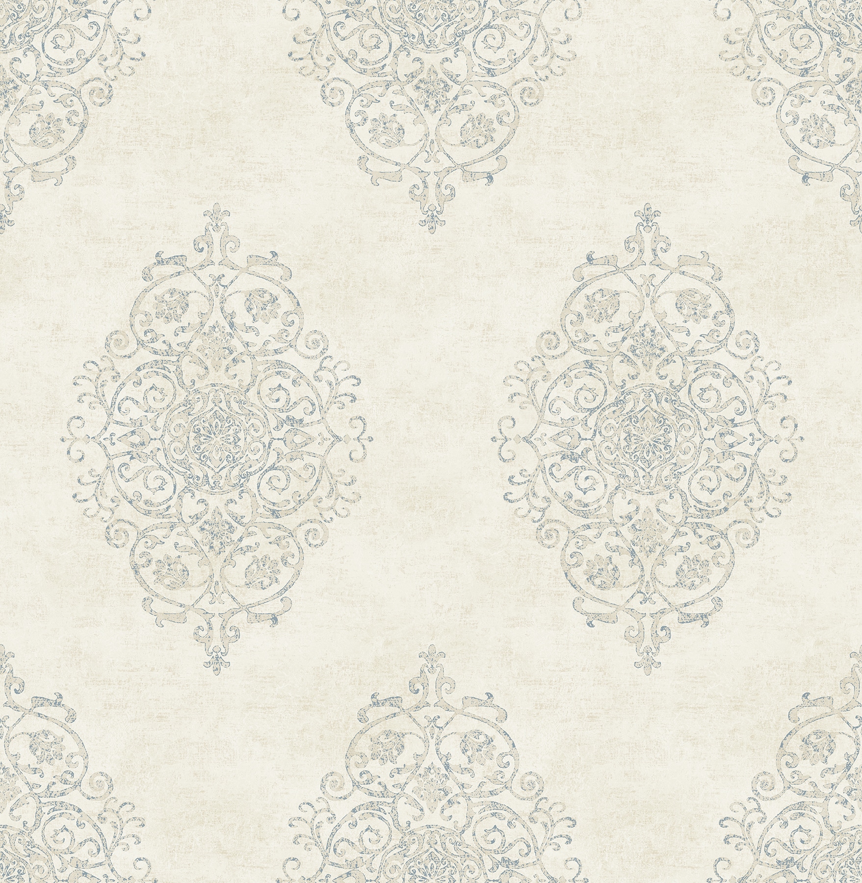 Brewster Brewster Essentials 56.4-sq ft Cream Non-woven Damask Unpasted ...