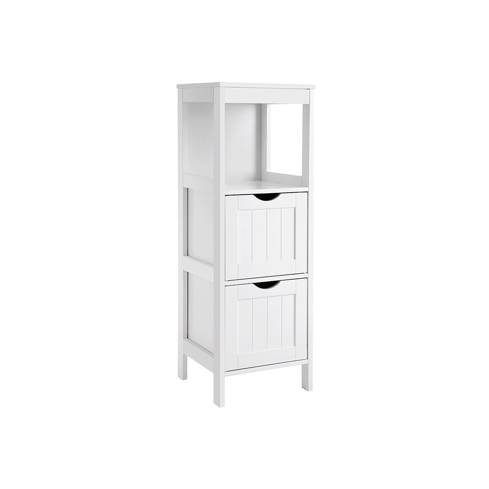Slickblue 11.8 x 35 x 11.8 MDF Freestanding Corner Linen Cabinet for Bathroom Hallway or Living Room – 3 Colors Options