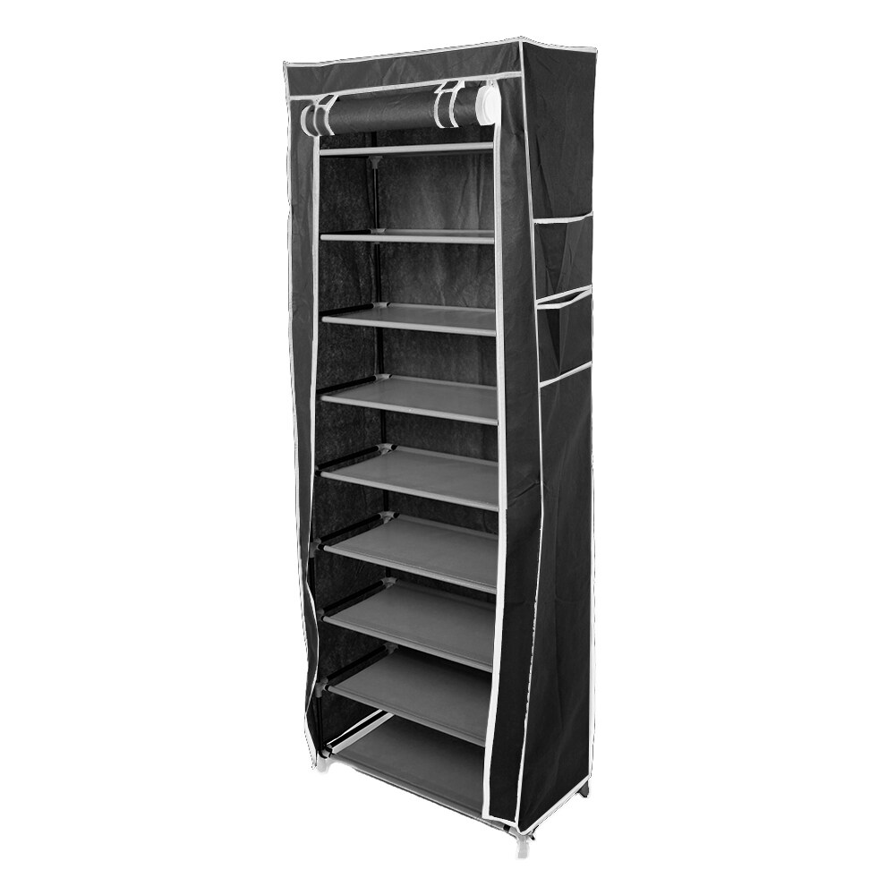 Winado 9 Tier Black Fabric Shoe Rack - Lightweight, Sturdy, and Easy to  Assemble - 25 Pair Shoe Capacity - Freestanding and Stackable in the Shoe  Storage department at