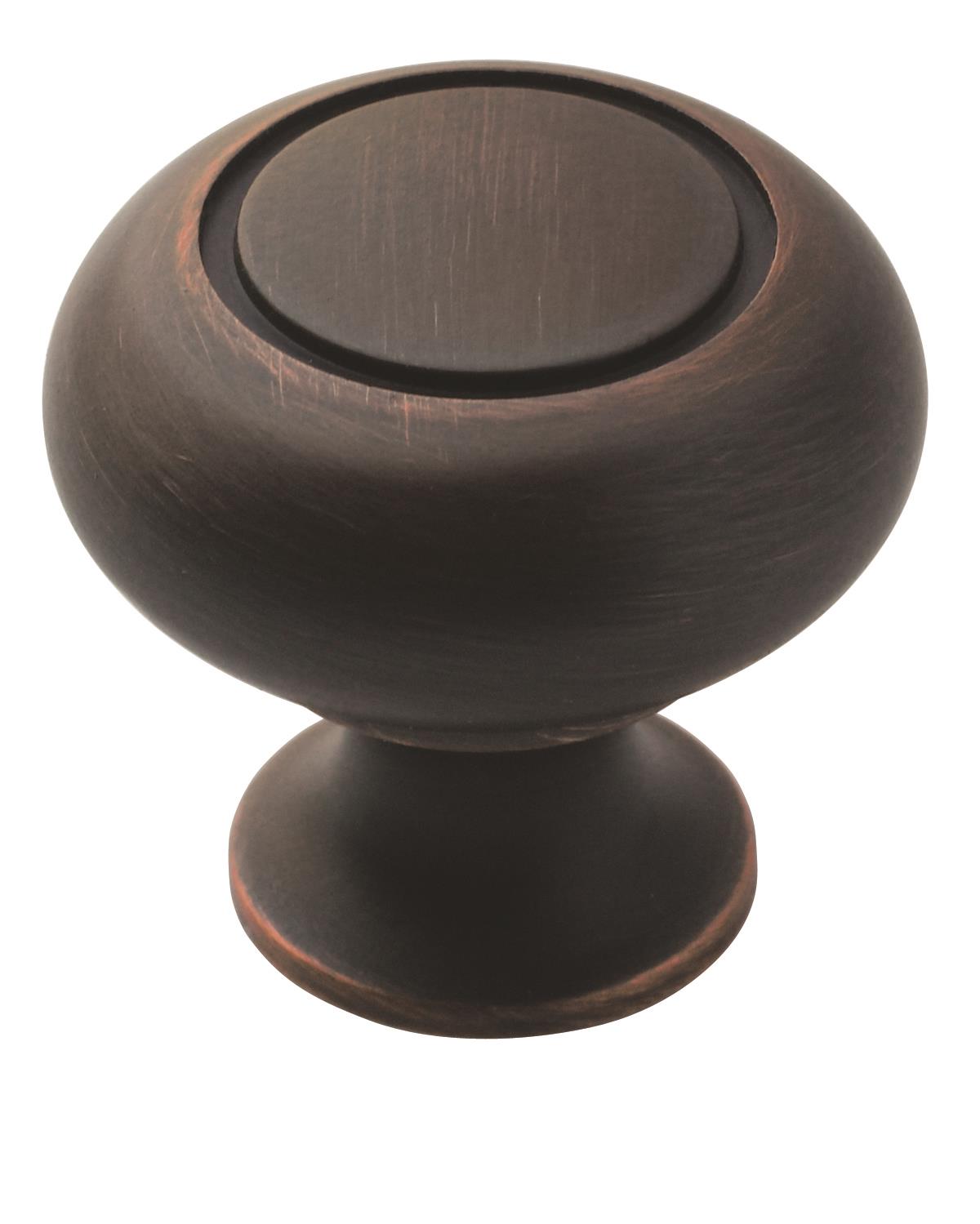 Oil-Rubbed Bronze Round Cabinet Knob with Mounting Hardware