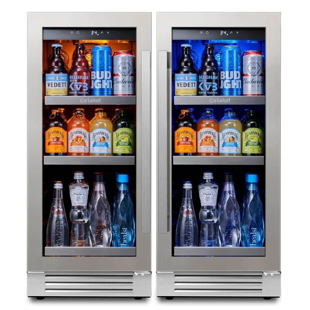 Ca'Lefort - 30 inW 200 Can Dual Zone Beverage Cooler Bundle Built in or Freestanding 2 pieces of ...