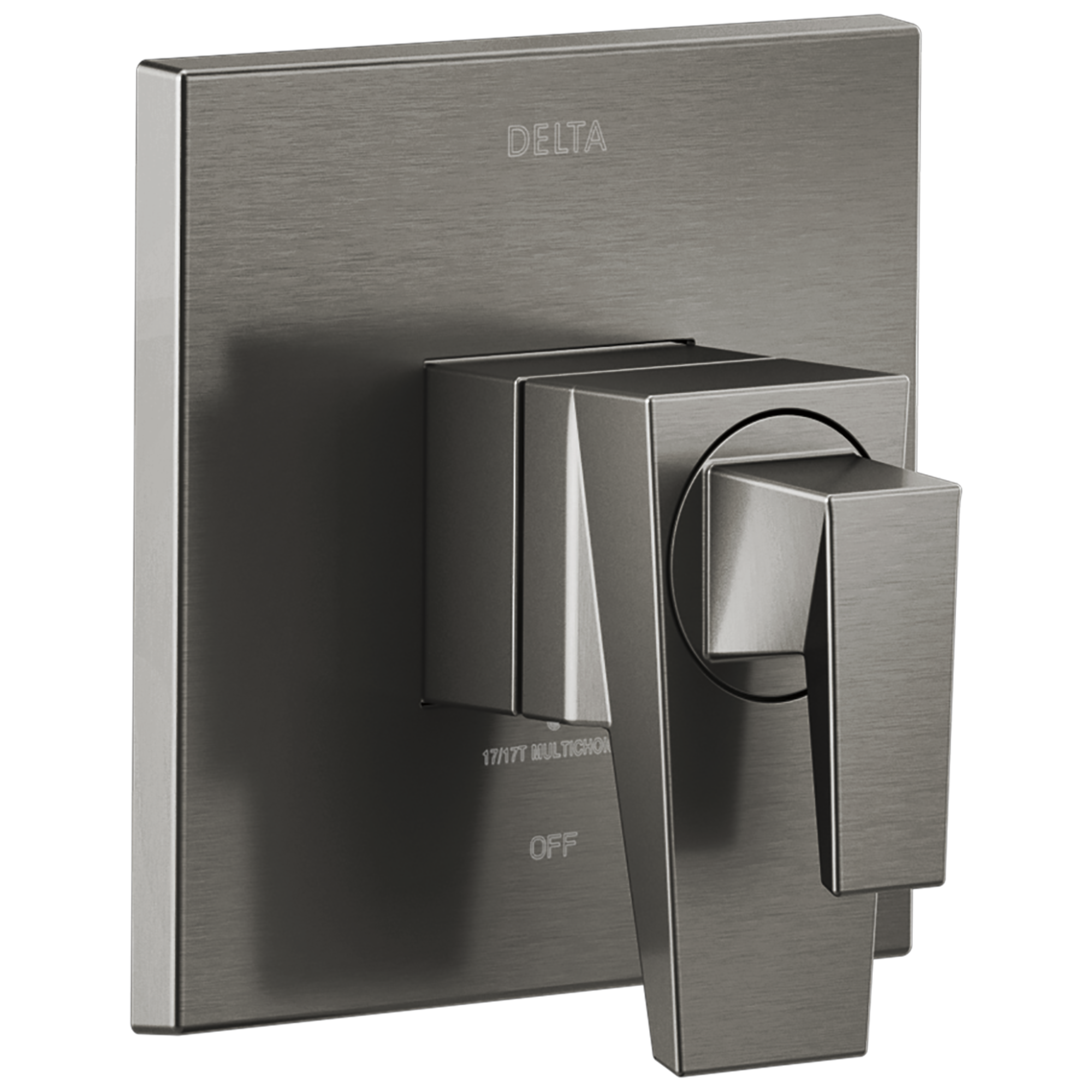 Delta T17043-KS-PR Trillian Lumicoat Black Stainless 4-Inches Universal Bathtub/Shower Diverter 0.5-Inches -ID