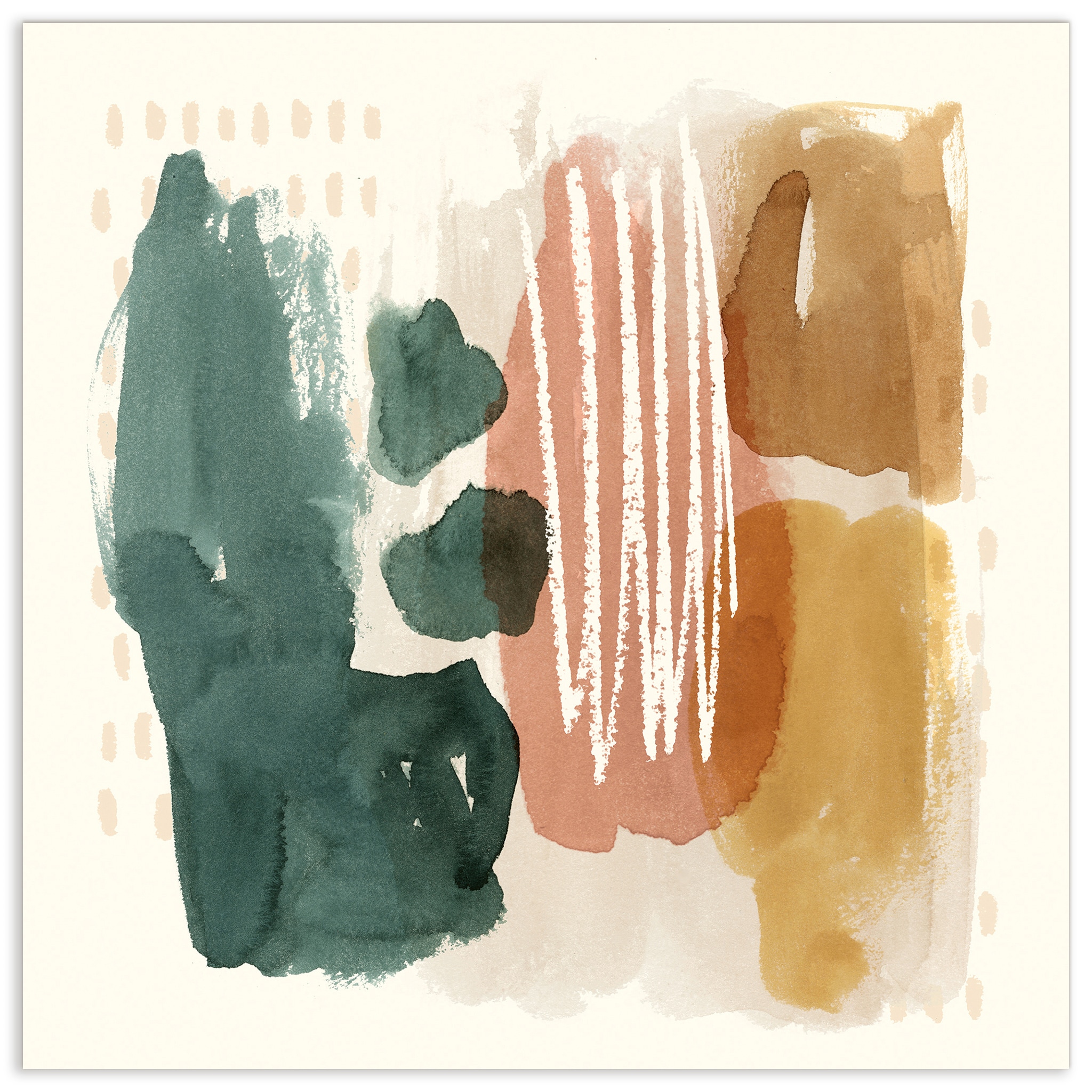 Empire Art Direct TMP-128733-3838 38" x 38" "Ochre Echo III" Frameless Free Floating Tempered Art Glass Wall Art 38-Inches H x 38-Inches W Abstract Glass Print