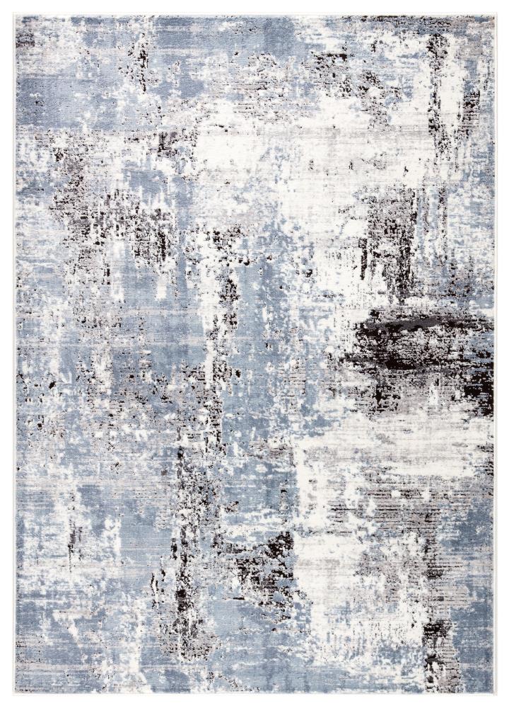 Kari 4 X 6 Ft Whiteblue Indoor Abstract Industrial Area Rug At