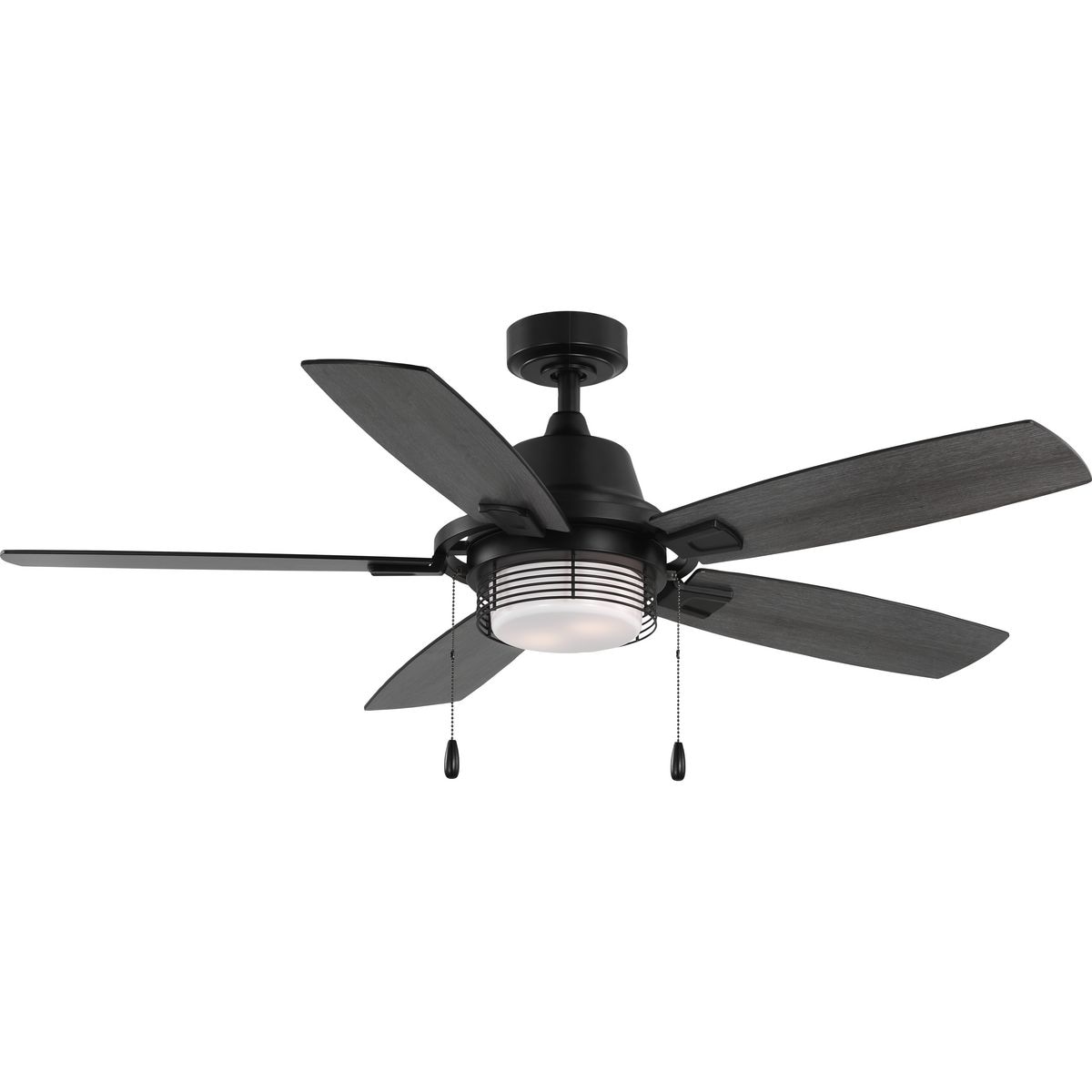 Progress Lighting P250095-31M-WB Freestone 52-in Matte Black with Matte Black/Rustic Charcoal Blades Ceiling Fan With Light ( 5 -Blade )