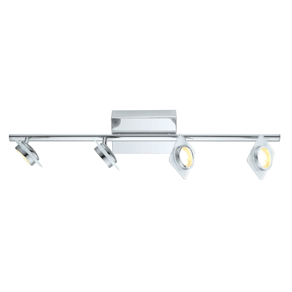 EGLO 201604A 30.91-in 4 -Light Chrome dimmable Integrated Transitional Linear Track Lighting Kit with Square Pivoting Heads