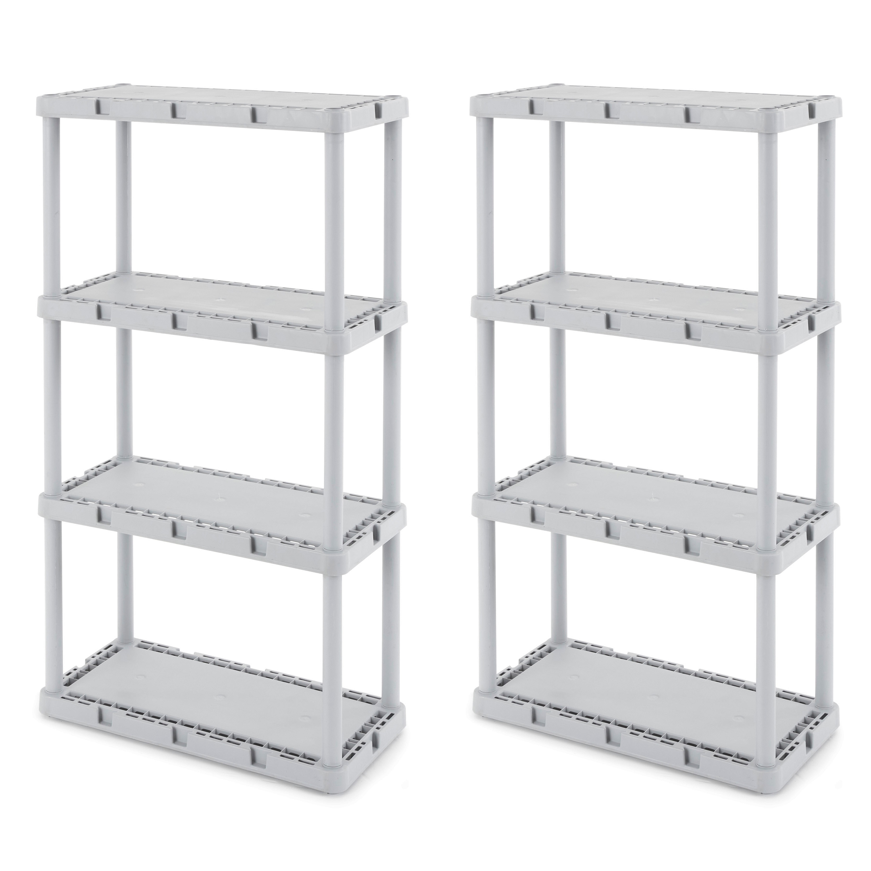 Gracious Living 297791 Knect-A-Shelf 4 Tier Light Duty Storage Shelving System (2 Pack)