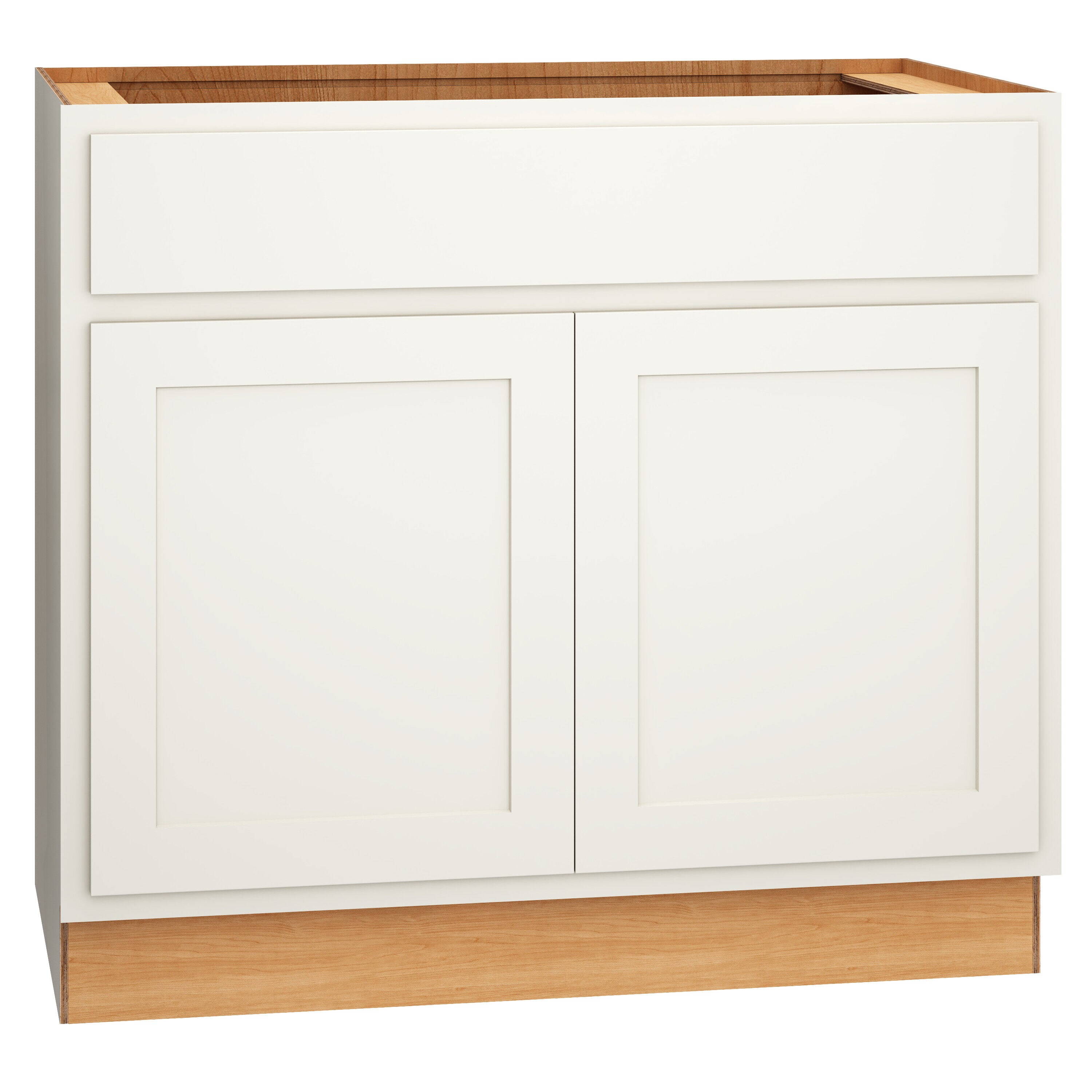 Diamond Express 321 VSB3632.521 Jamestown 36-in White Partial Overlay Bathroom Vanity Base Cabinet without Top