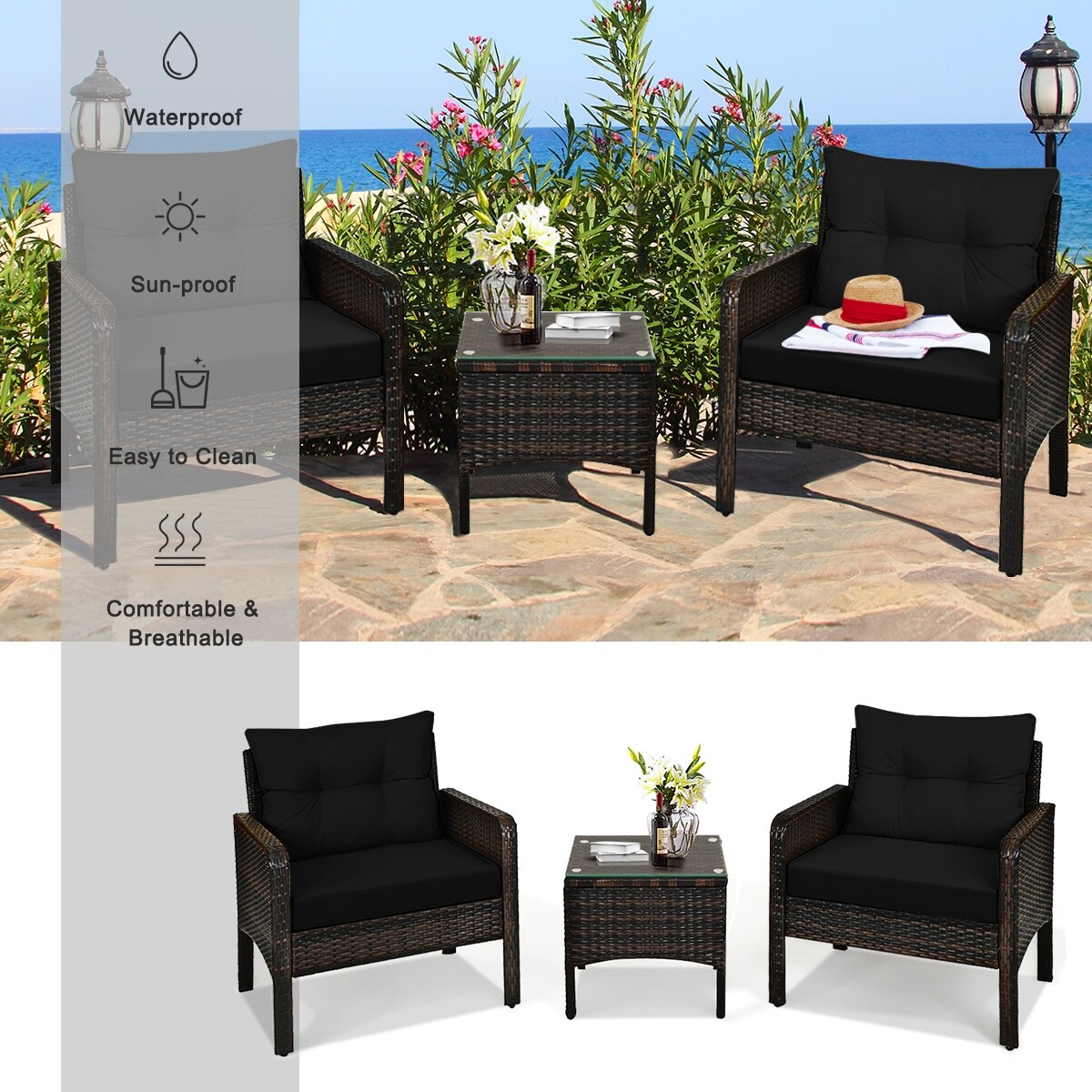 Slickblue D-CO-KD93686WH Patio-Conversation-Sets - View #3
