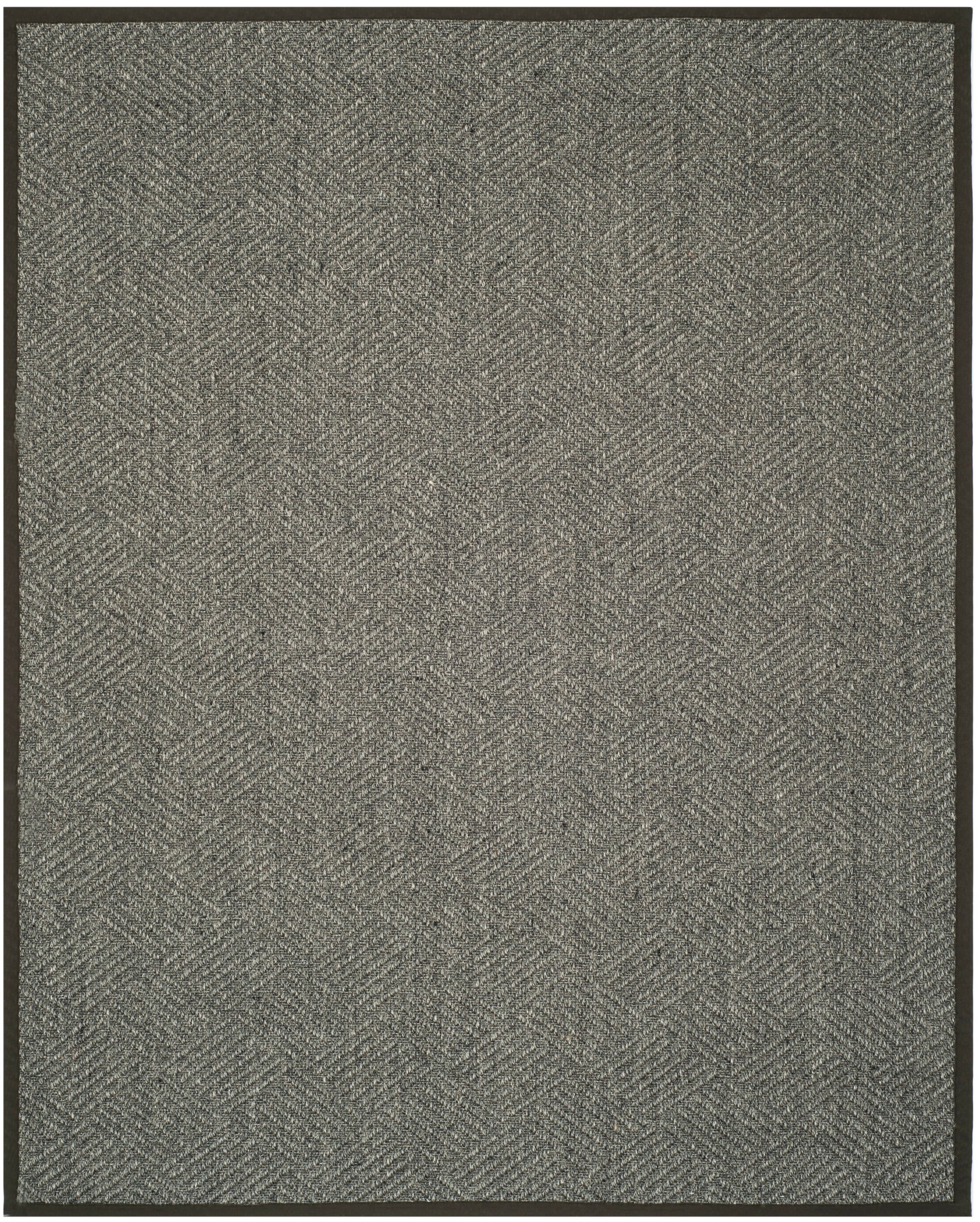 Gray and Dark Gray Flat Woven Sisal Area Rug 8'x10'