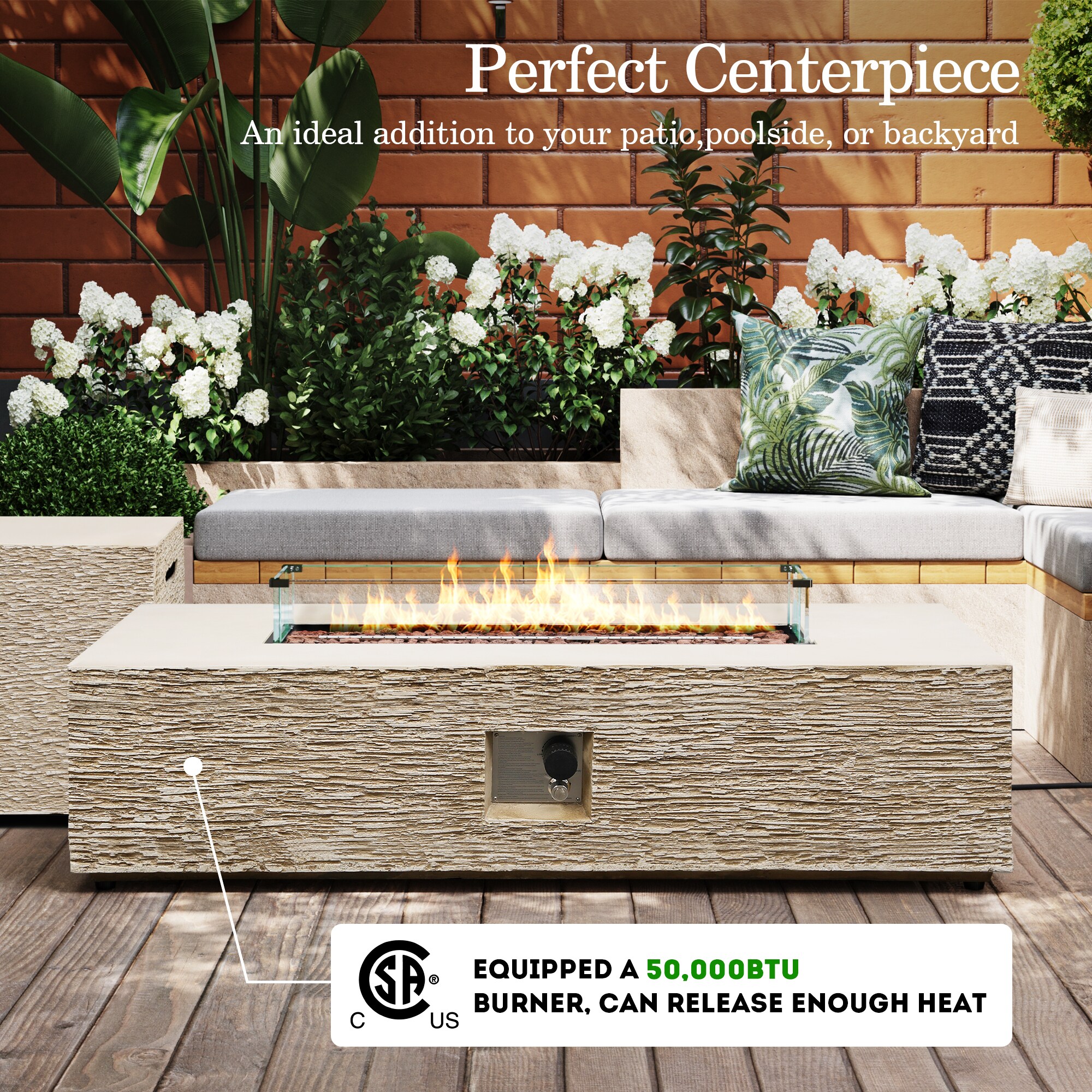 UPHA PL-56S-MH-W Outdoor-Gas-Firepits - View #7