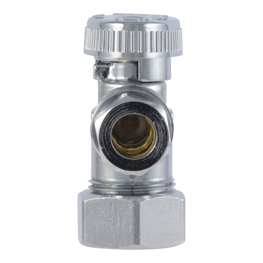 SharkBite 1/2-in Compression x 3/8-in Od Compression Brass Quarter Turn  Stop Angle Valve in the Shut-Off Valves department at