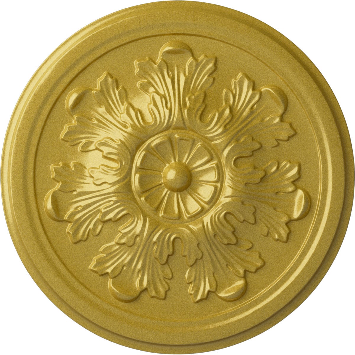 Ekena Millwork CM12LERGS Legacy Acanthus 12.75-in W x 12.75-in L Painted Rich Gold Polyurethane Whole Ceiling Medallion