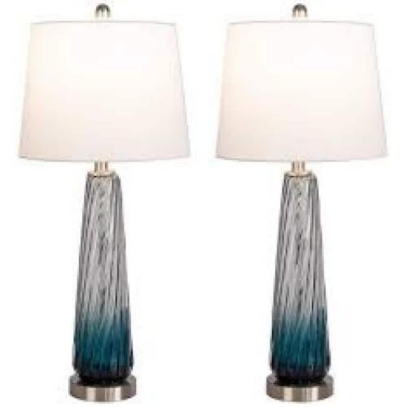 Innobule LAMP-0352071 table lamp 10 blue LED 3-way ChandelierTable Lamp with Metal Shade