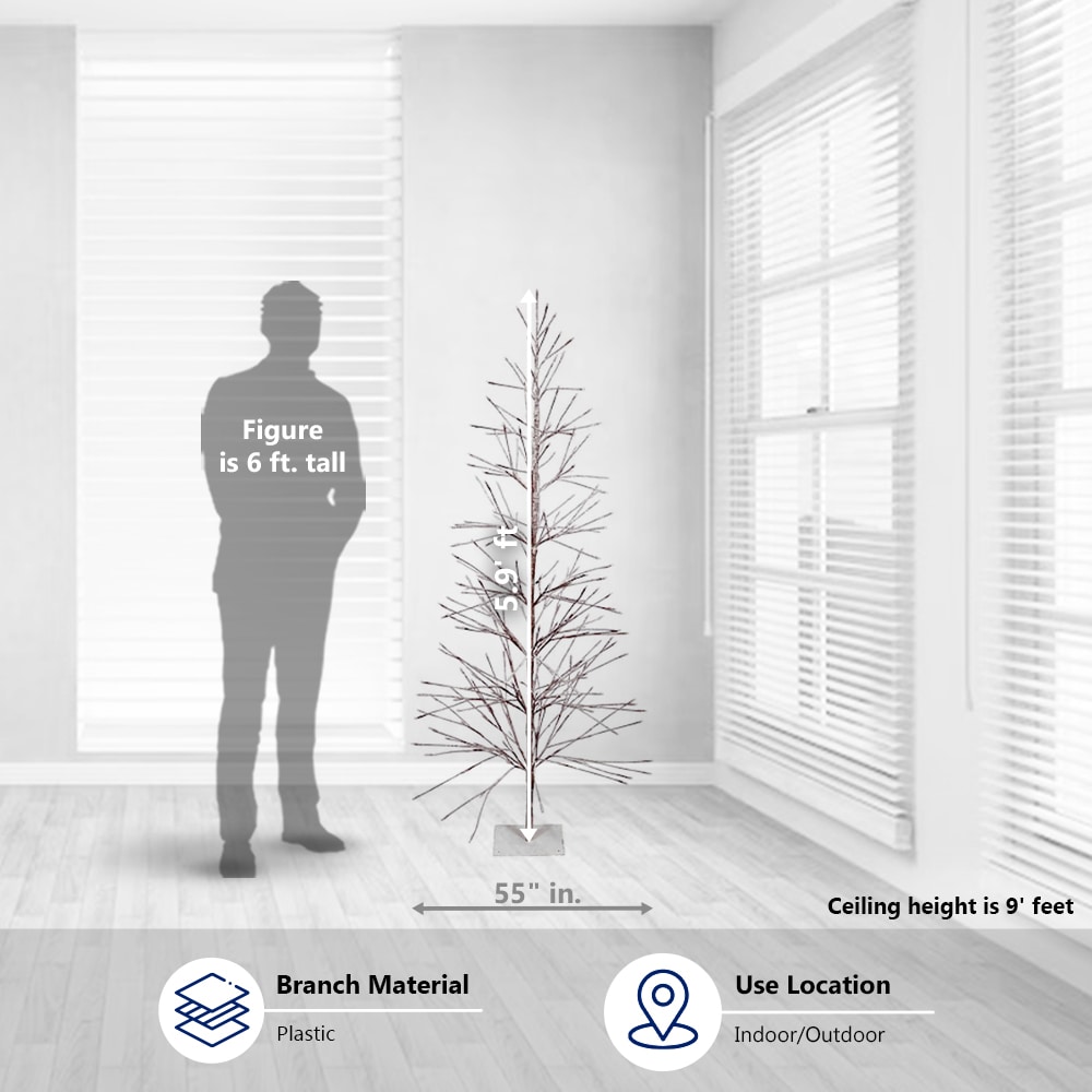 71" Brown LED-Lit Outdoor Christmas Tree with Warm White Lights