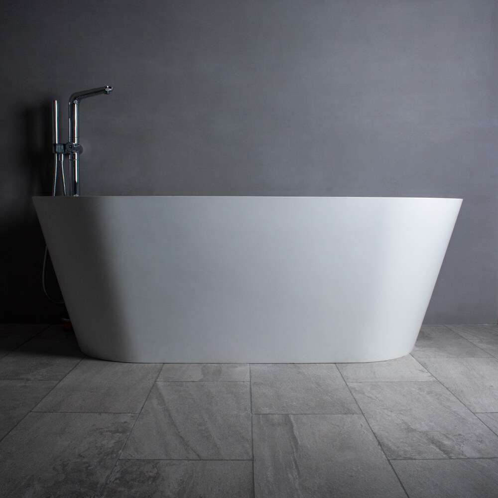 59'' White Matte Solid Surface Freestanding Bathtub