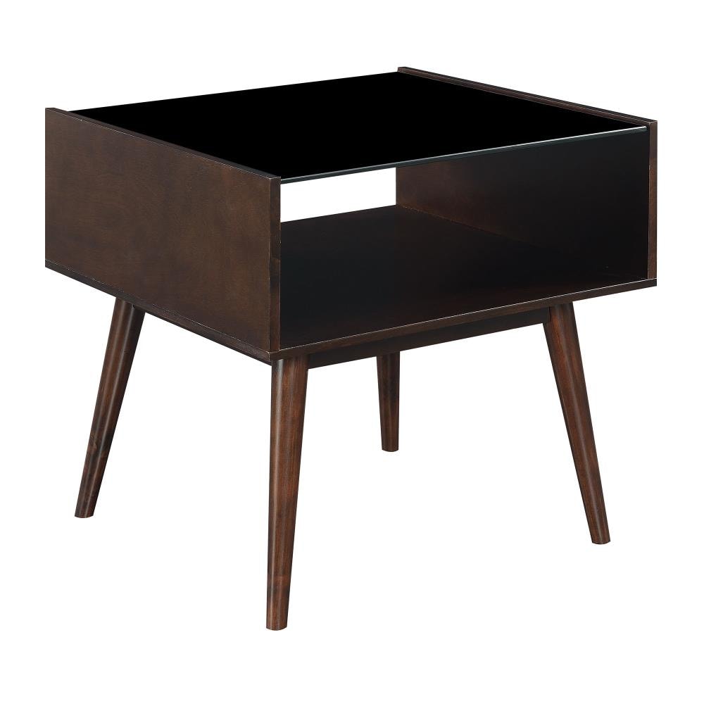 Picket House Furnishings CJTN400ETE Morgan 24-in W x 24-in H Espresso Wood Veneer Modern End Table with Storage Assembly Required